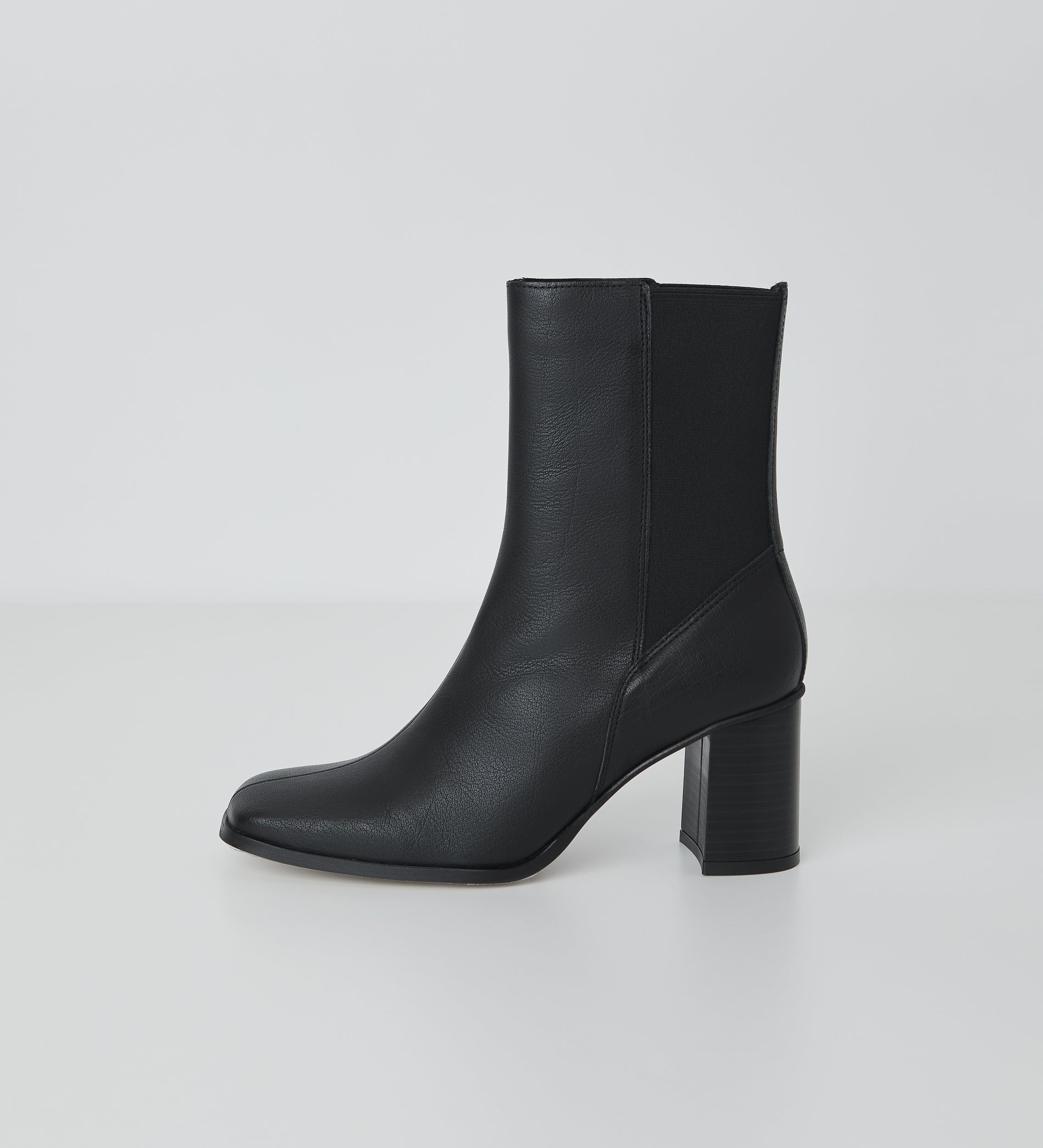 Rubber leather ankle boot