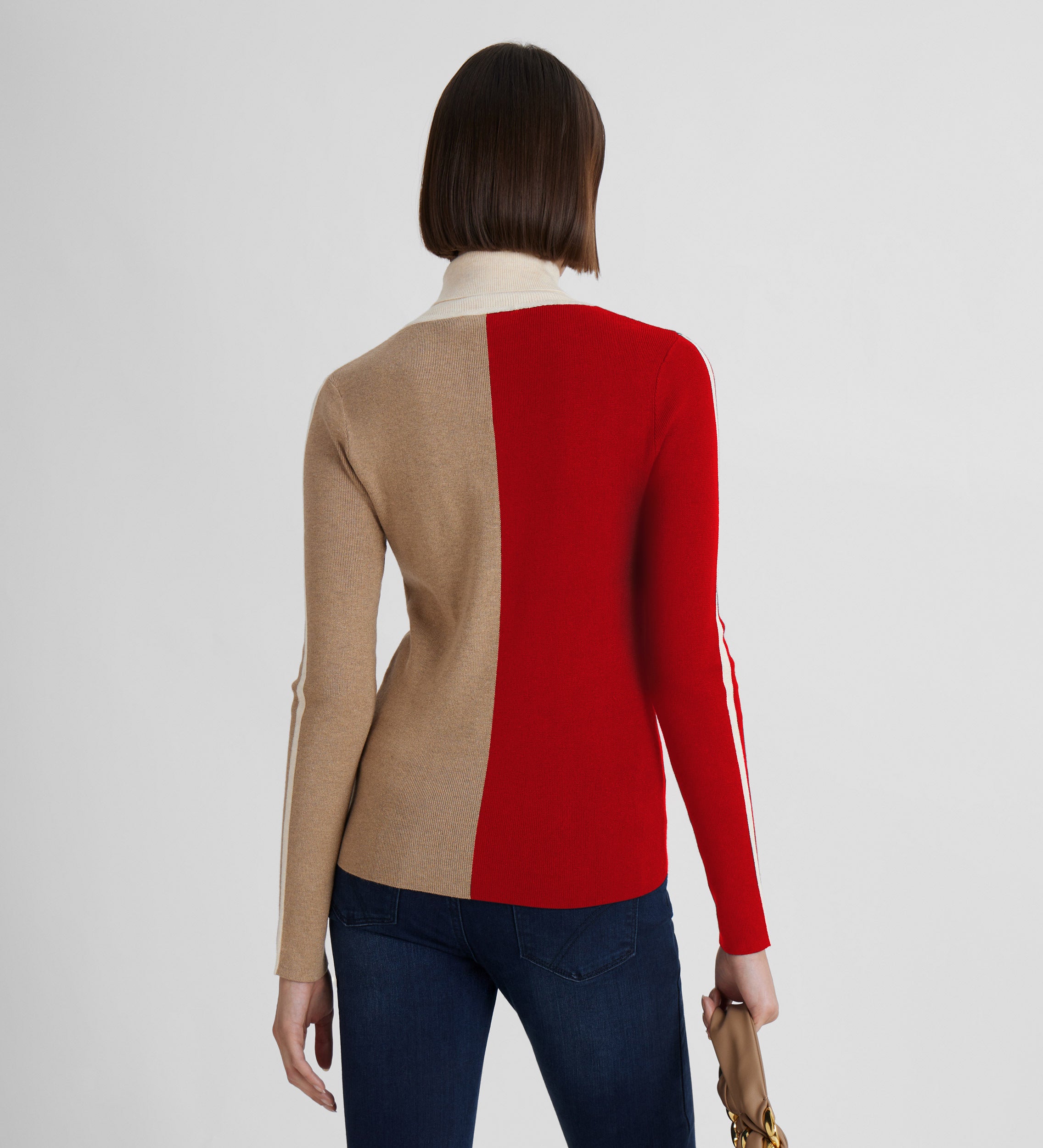 Tricolor ribbed sweater