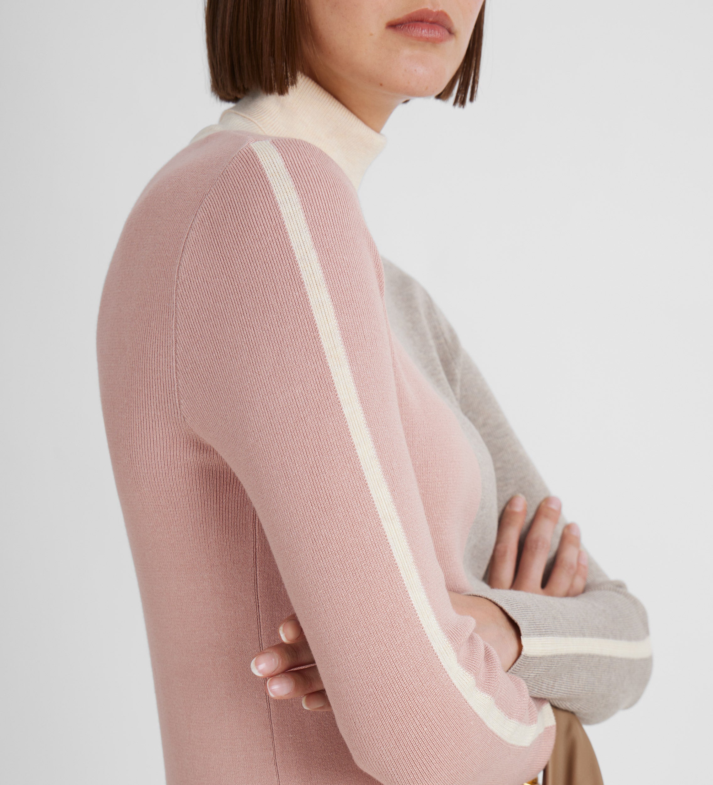 Tricolor ribbed sweater