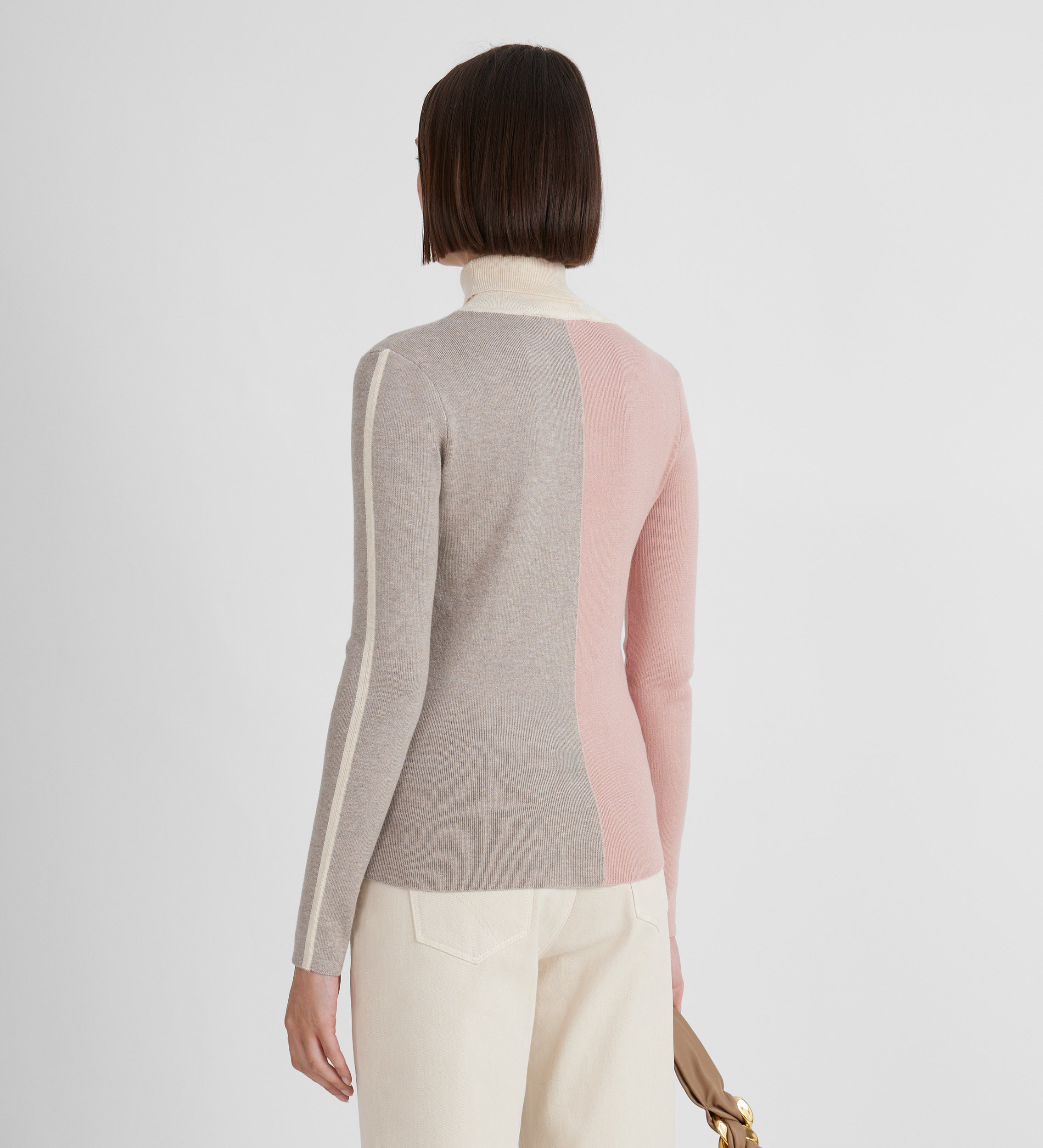 Tricolor ribbed sweater
