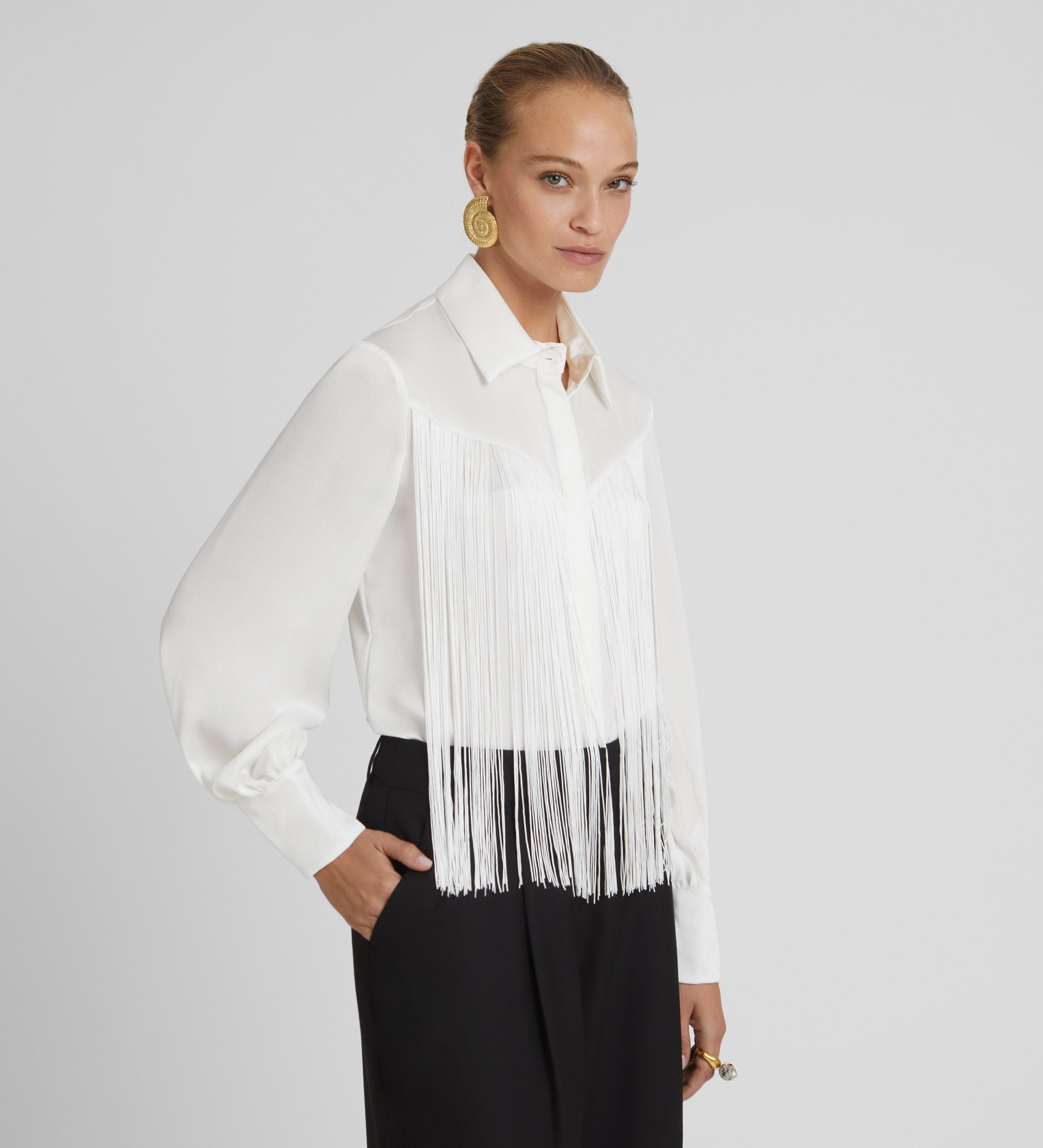 Fringe shirt blouse