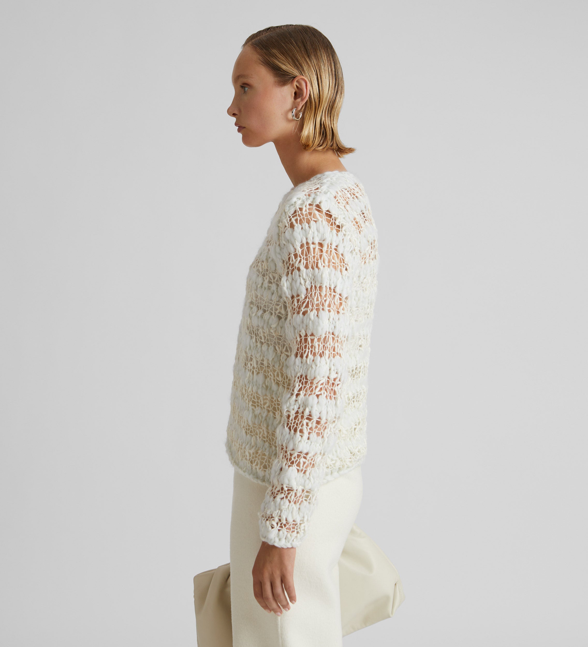 Textured openwork jersey