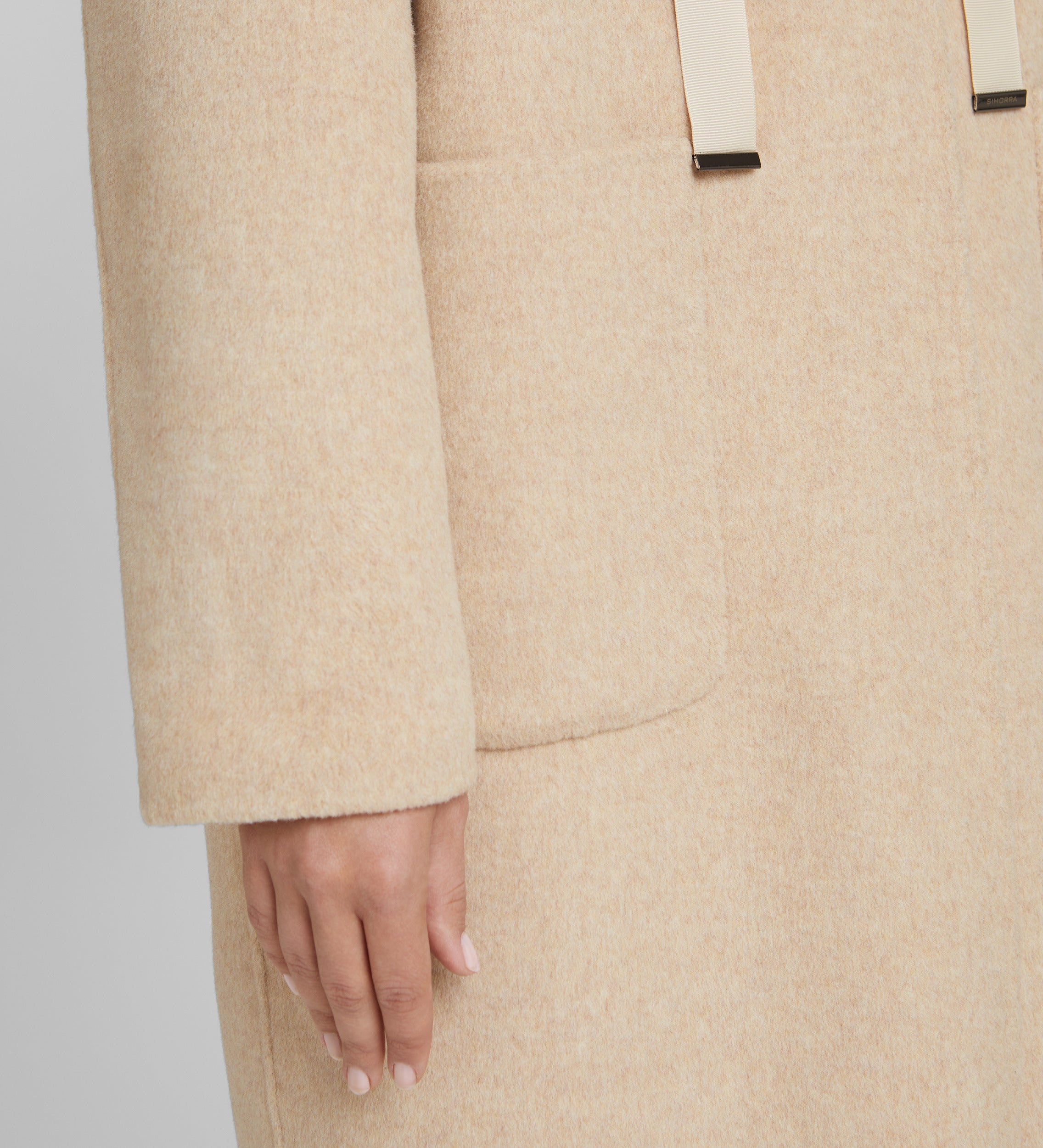 Hooded wool coat