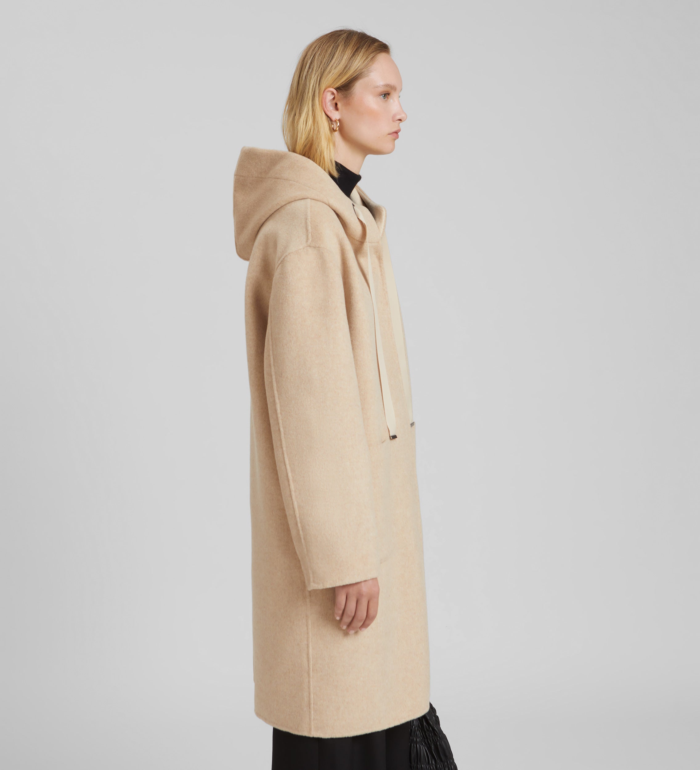 Hooded wool coat