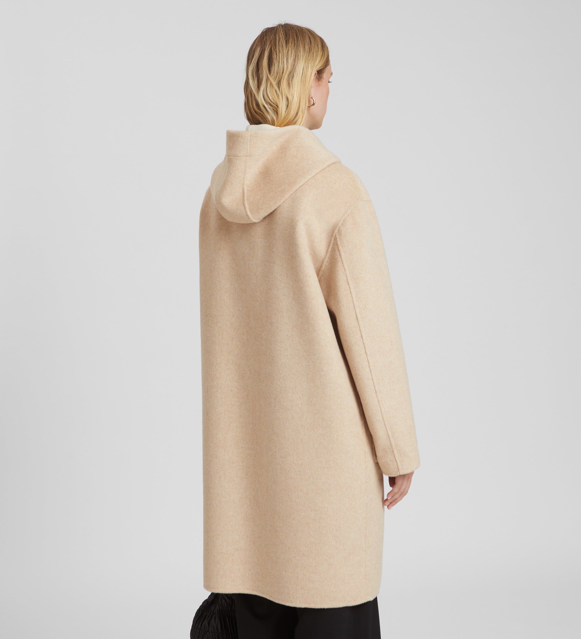 Manteau à capuche en laine