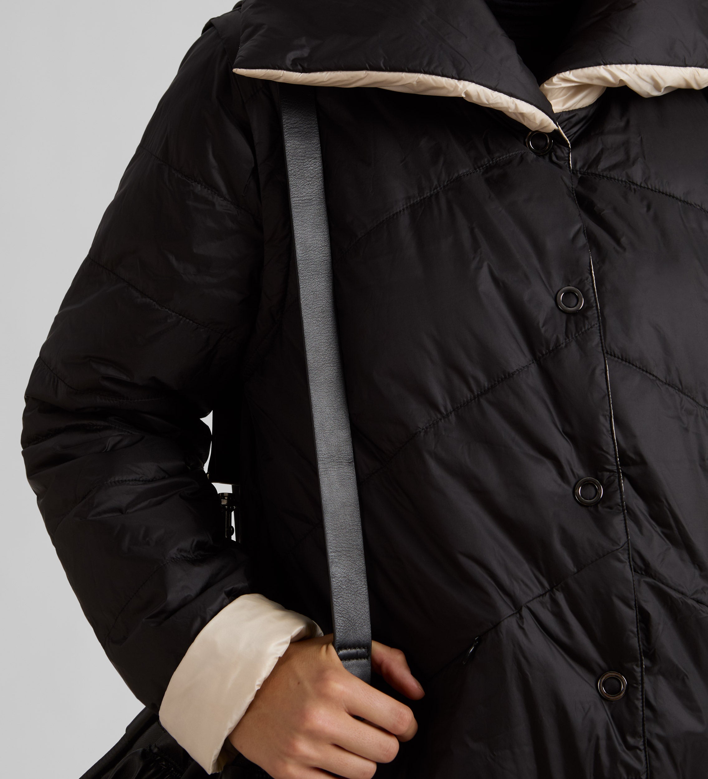 Parka larga reversible