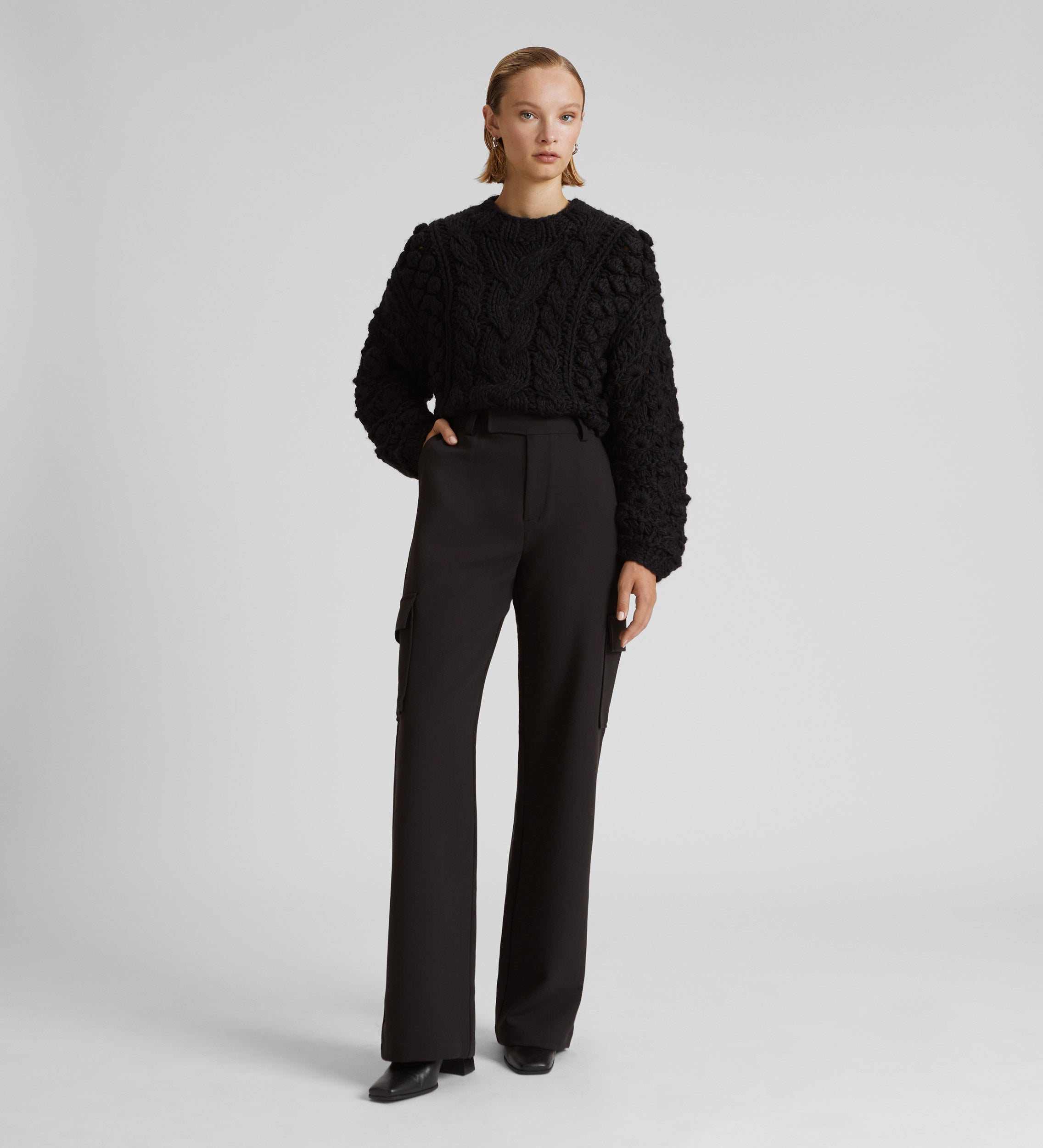 Wool cargo trousers