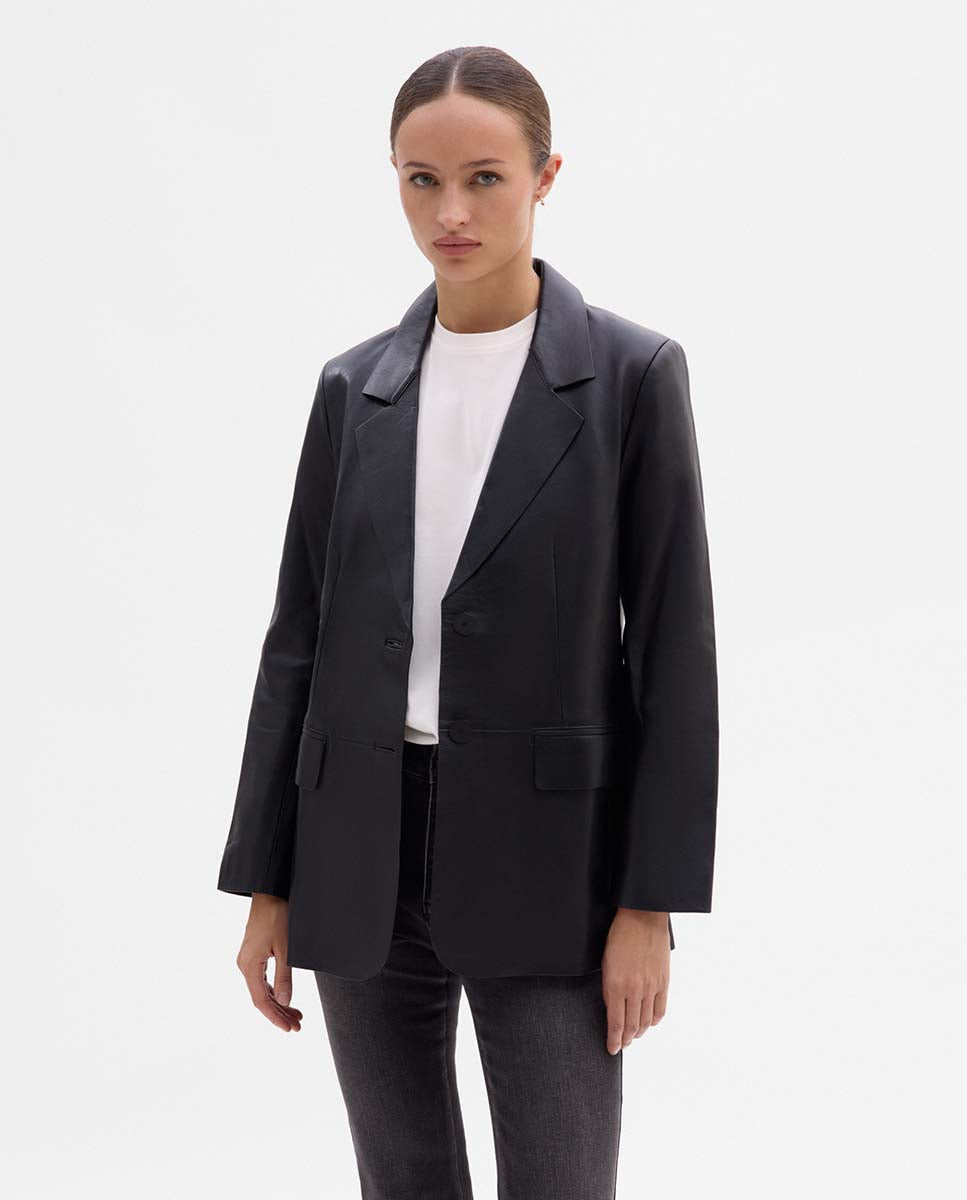 Straight napa blazer