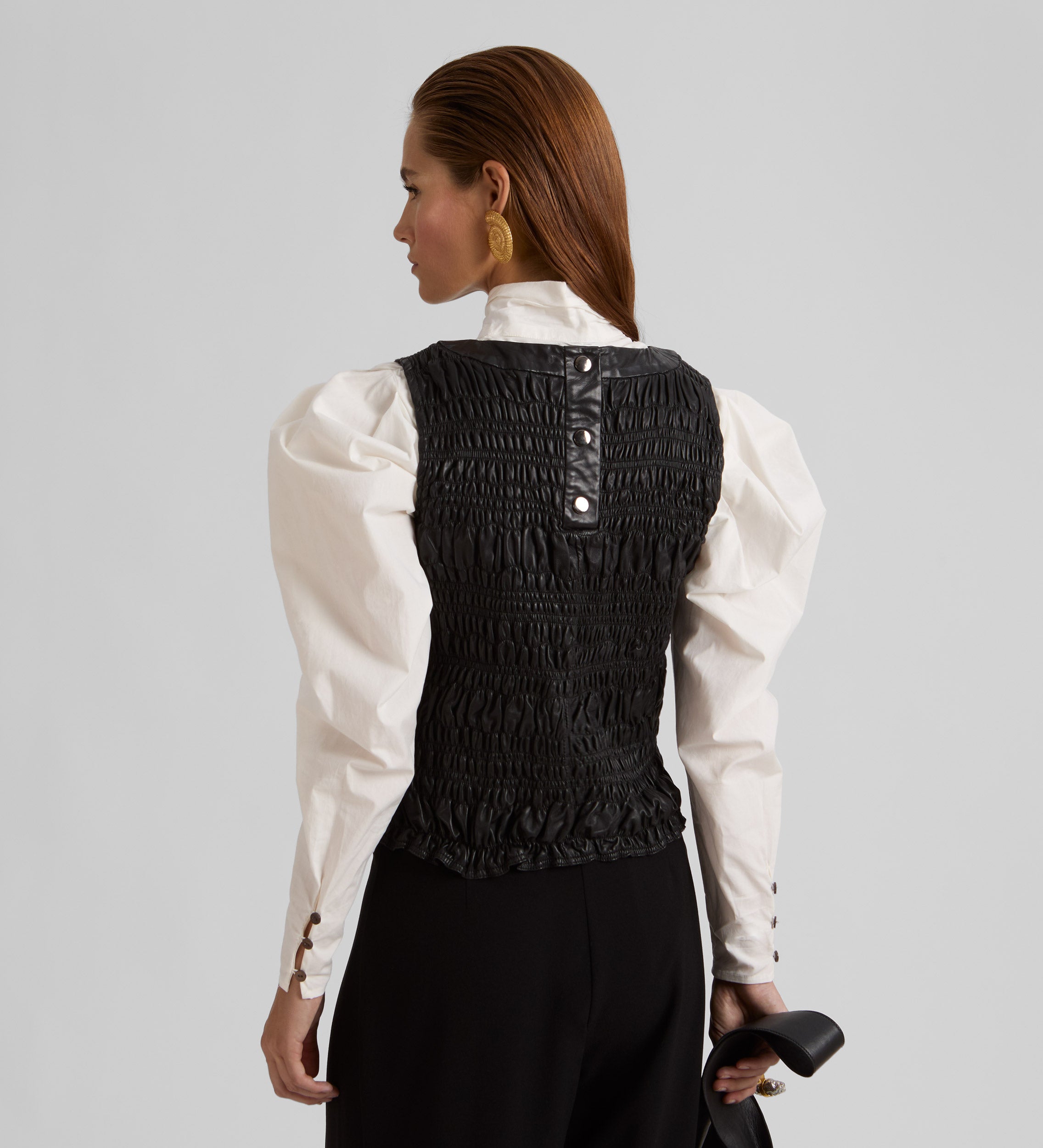 Gilet en nappa froncé