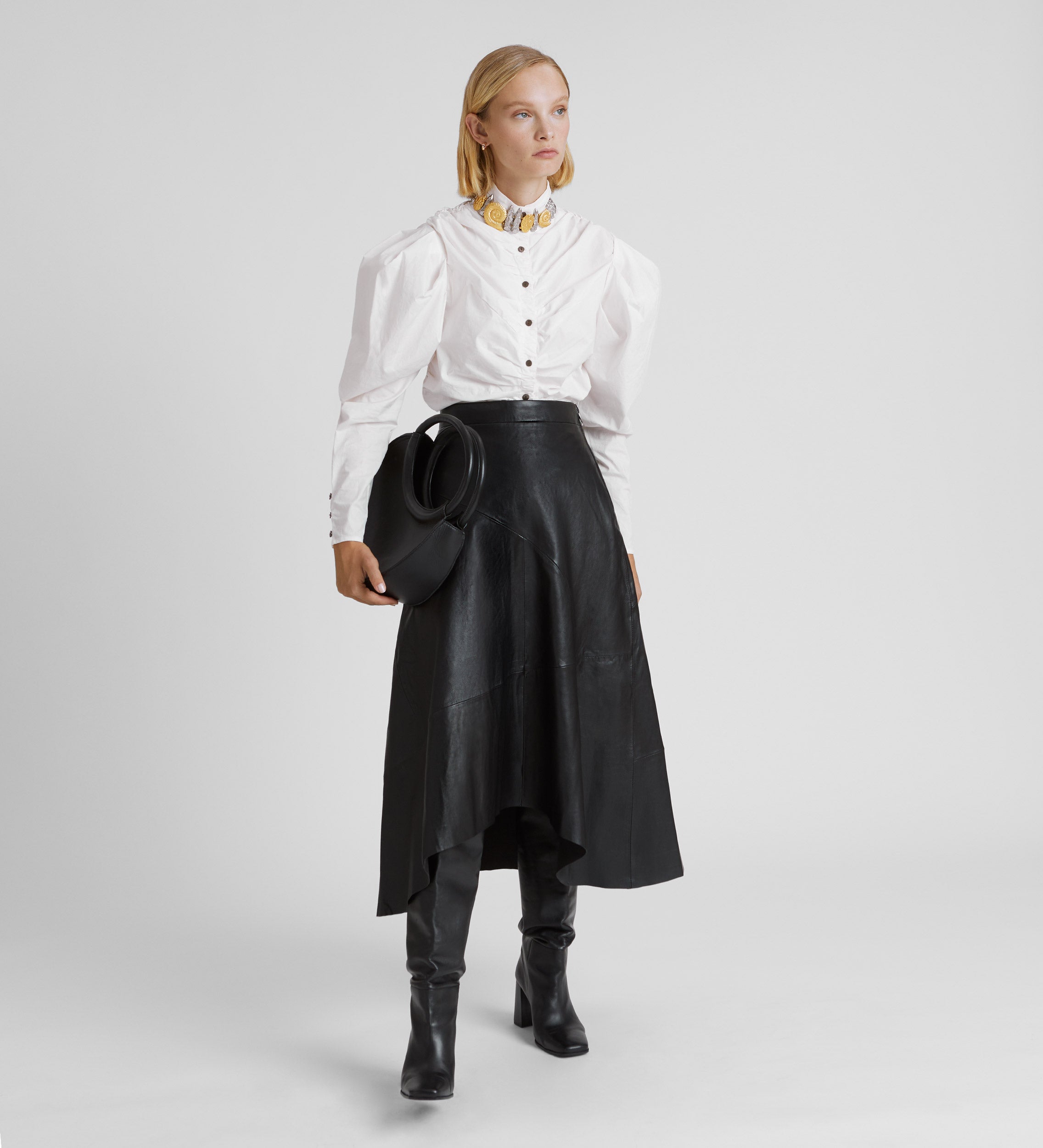 Asymmetrical napa skirt