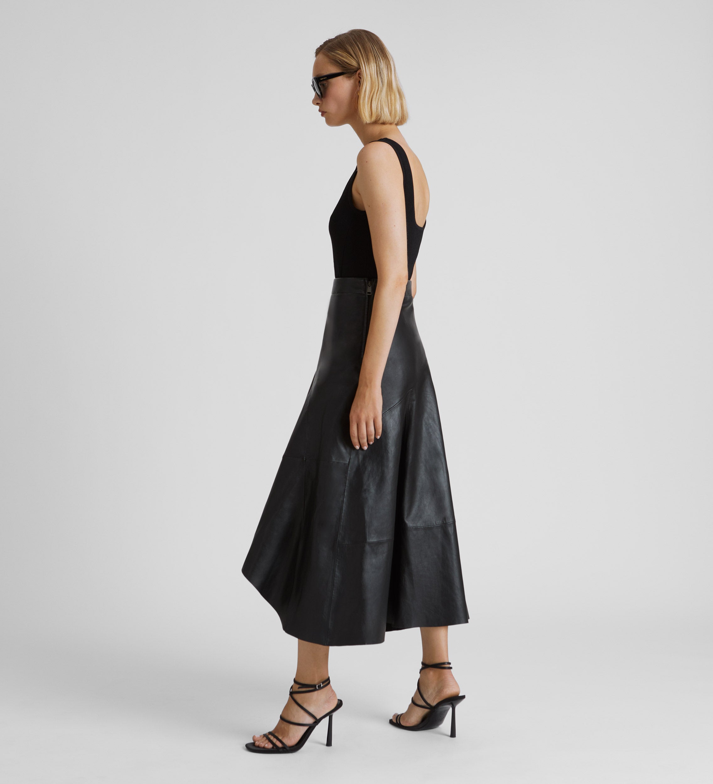 Asymmetrical napa skirt