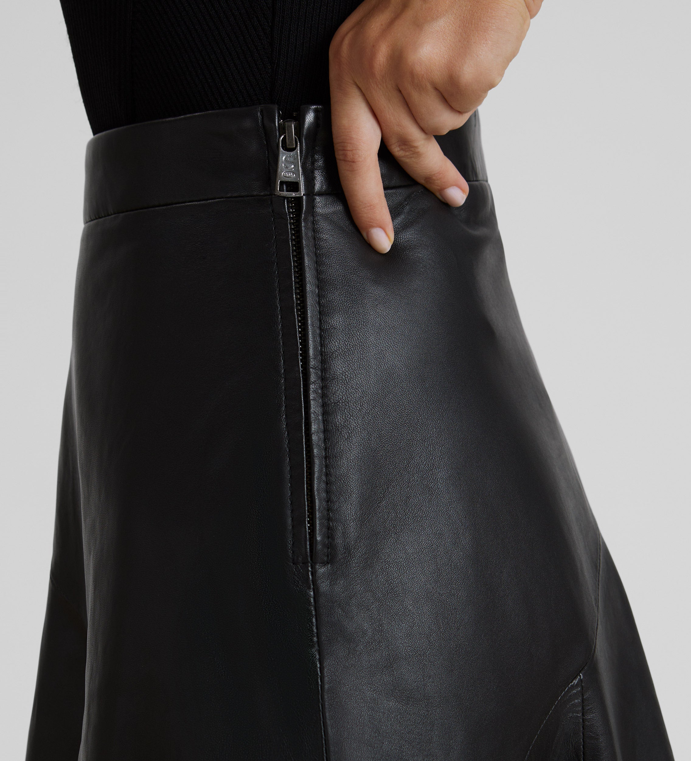 Asymmetrical napa skirt