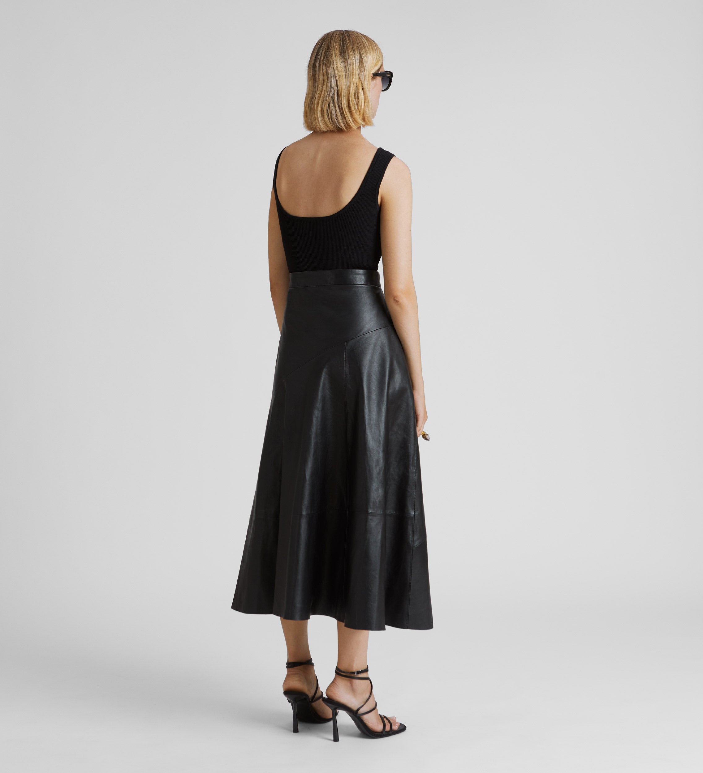 Asymmetrical napa skirt