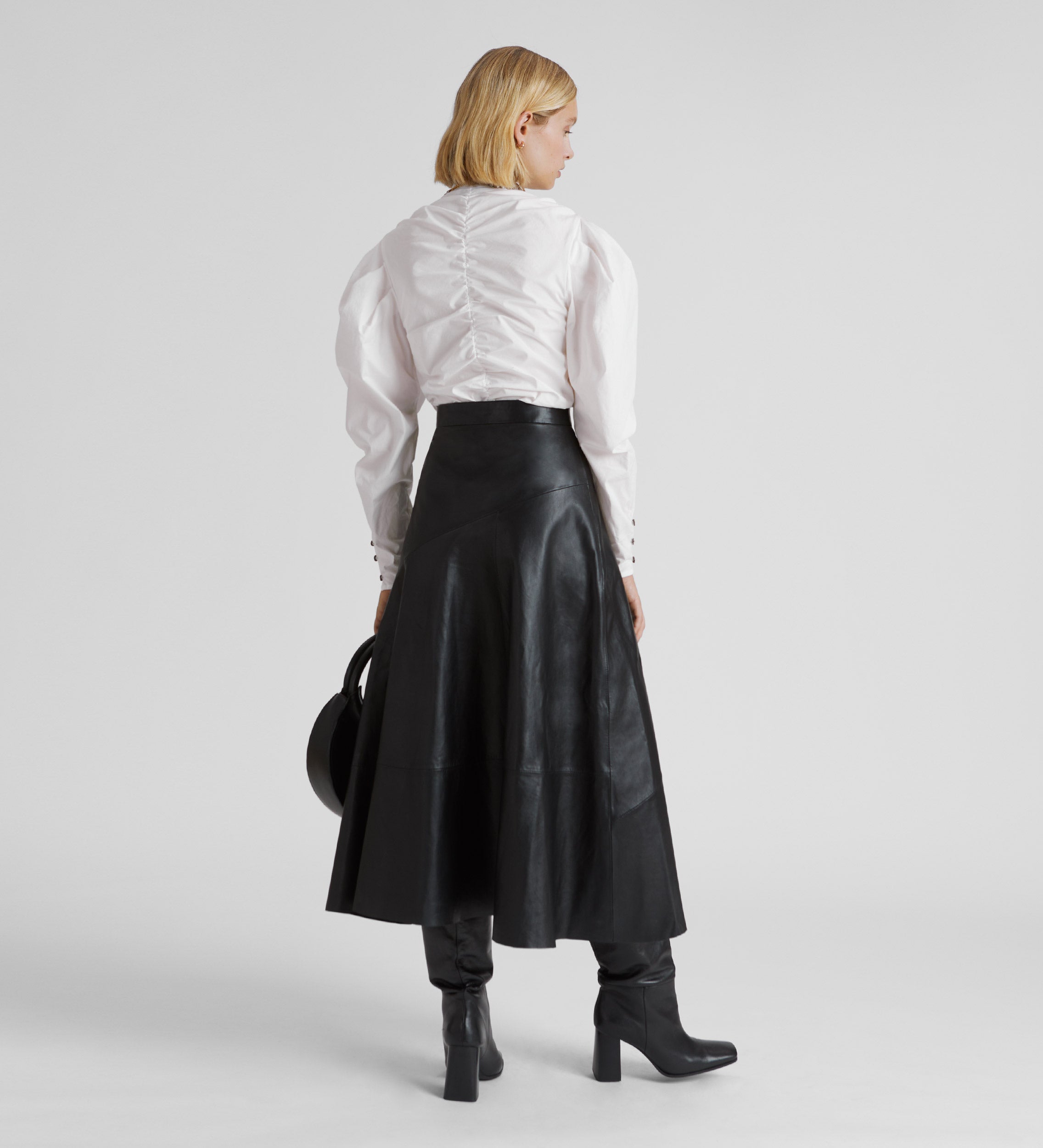 Asymmetrical napa skirt