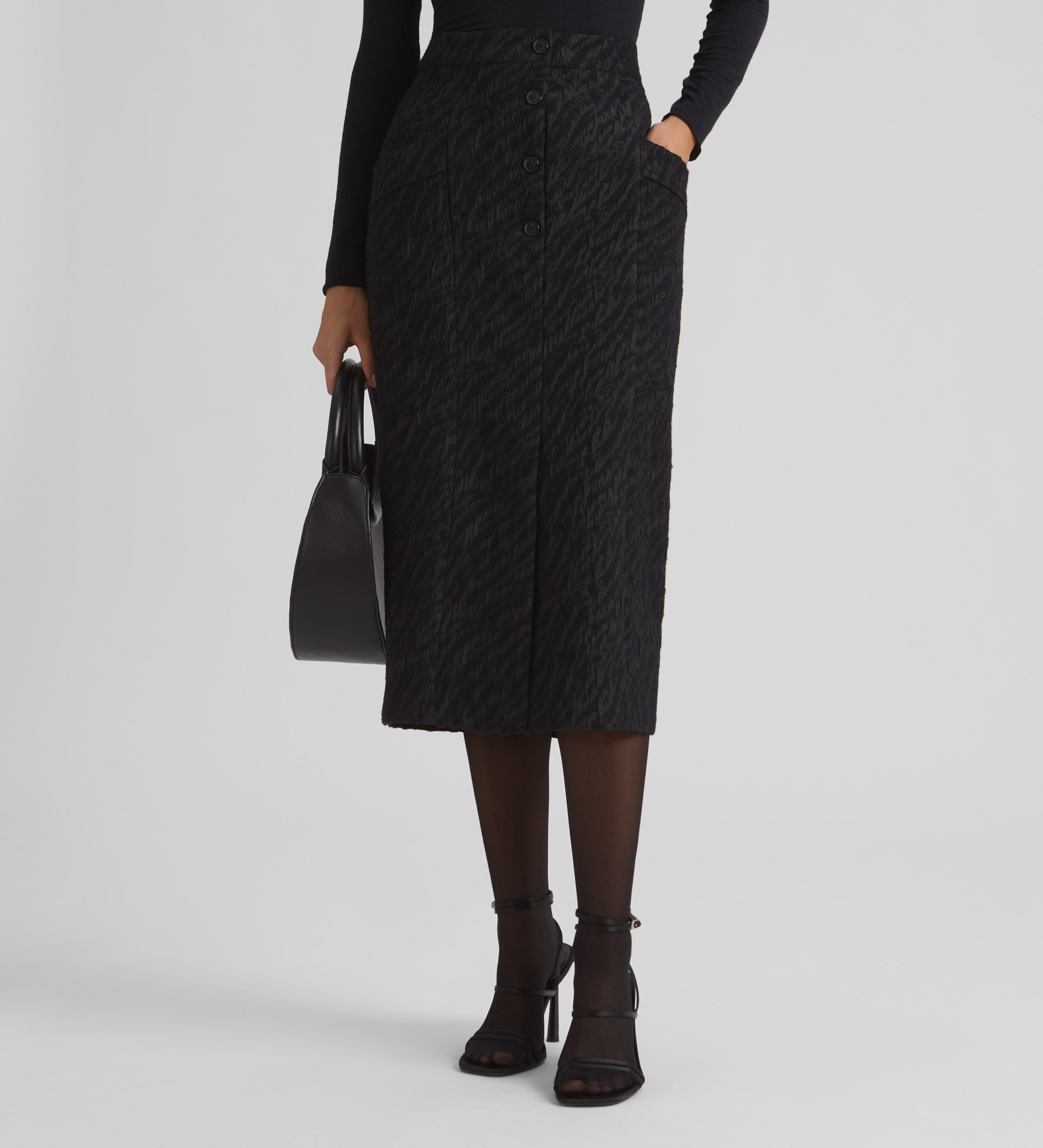 Jacquard pencil skirt