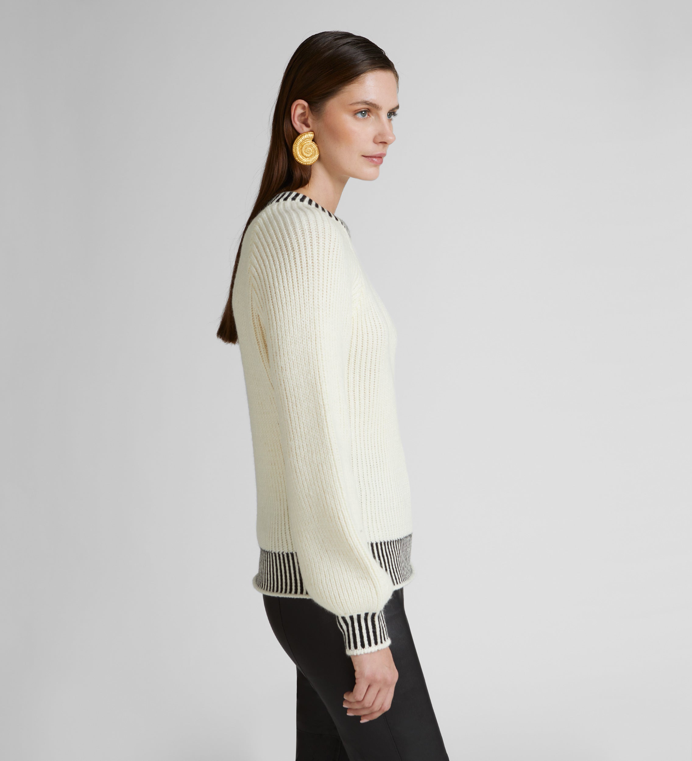 Contrast knit jersey