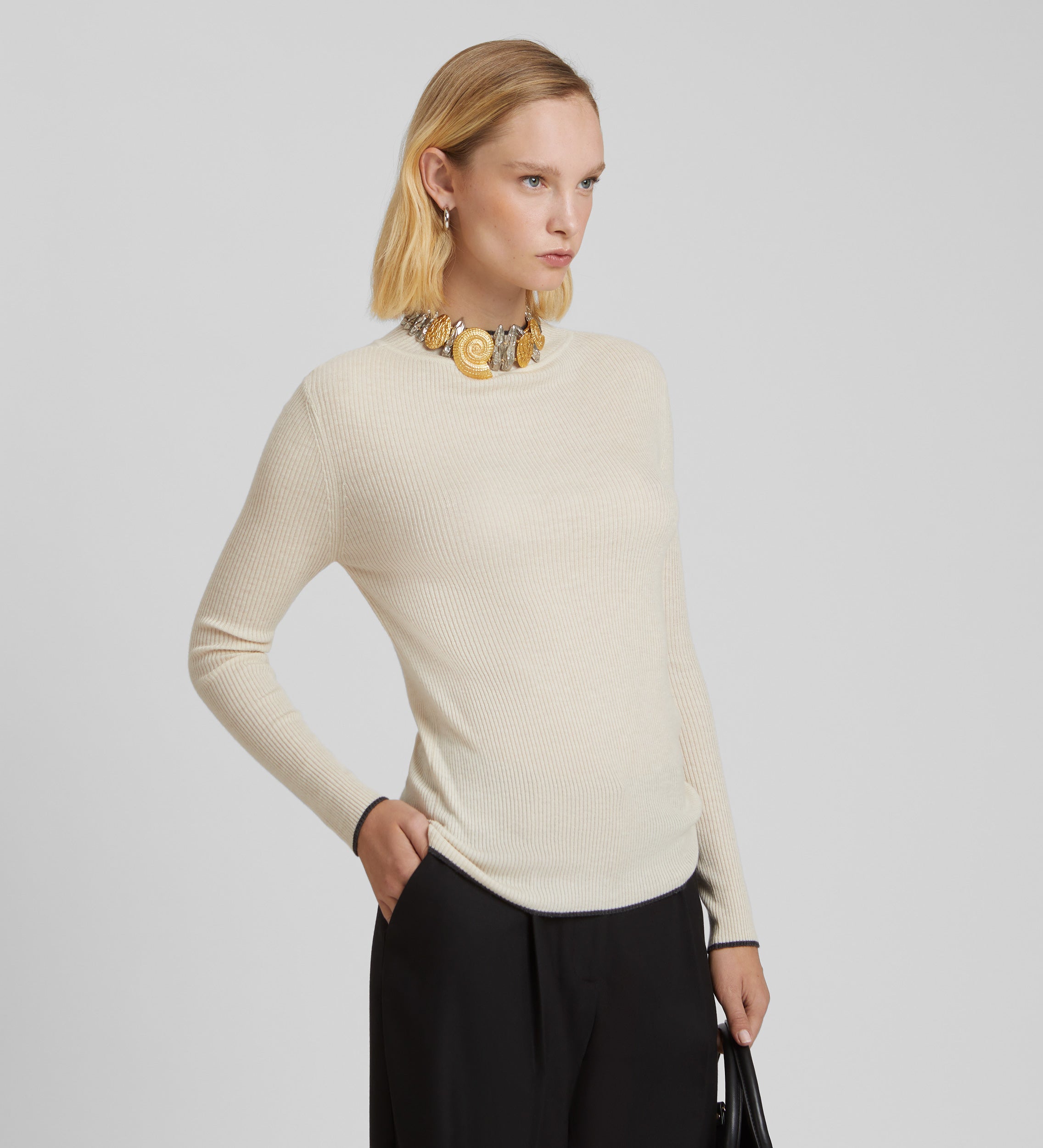 Ribbed knit jersey