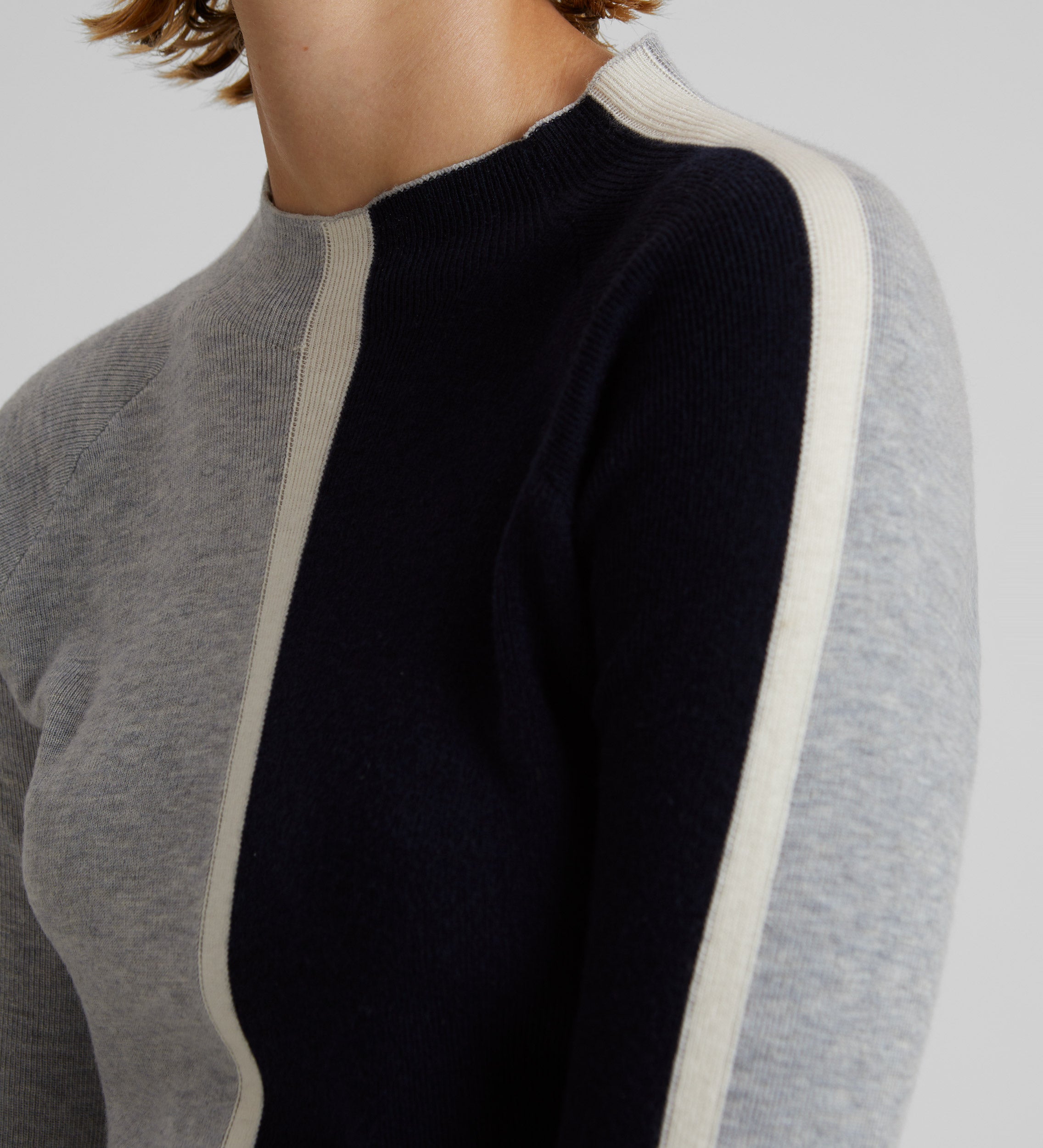 Pull en maille tricolore