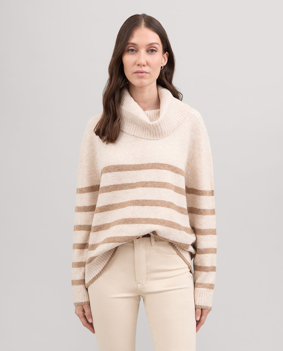 Jersey cuello alto rayas