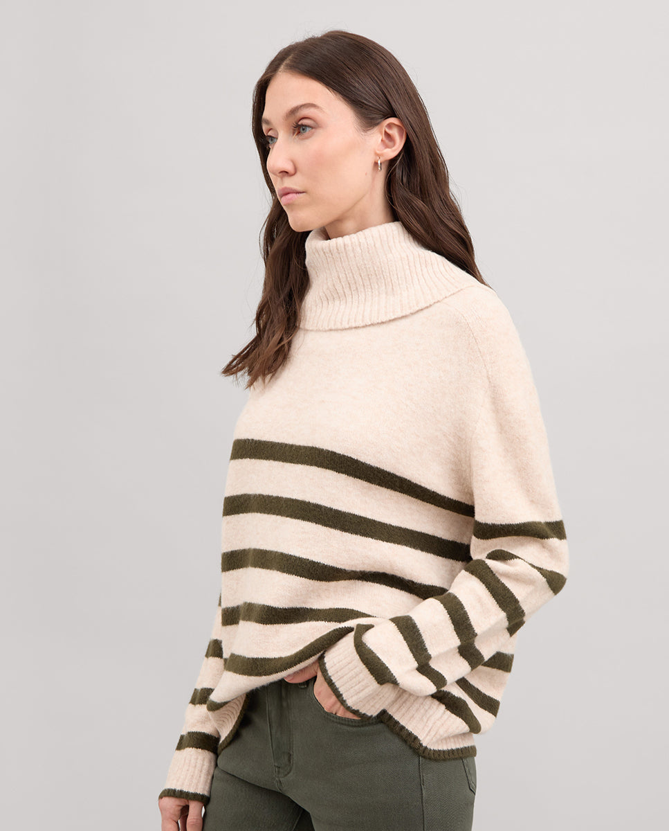 Jersey cuello alto rayas