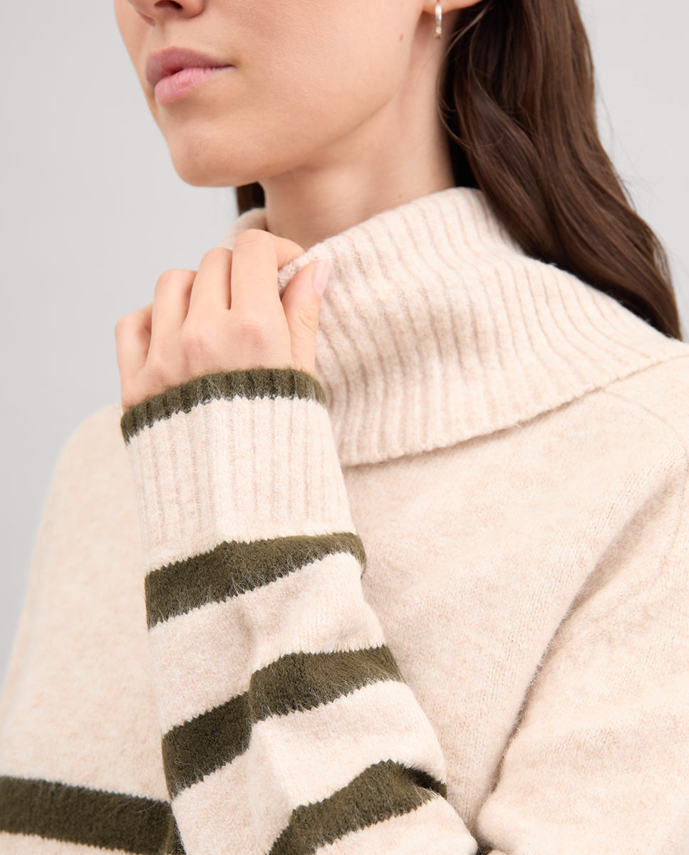 Jersey cuello alto rayas