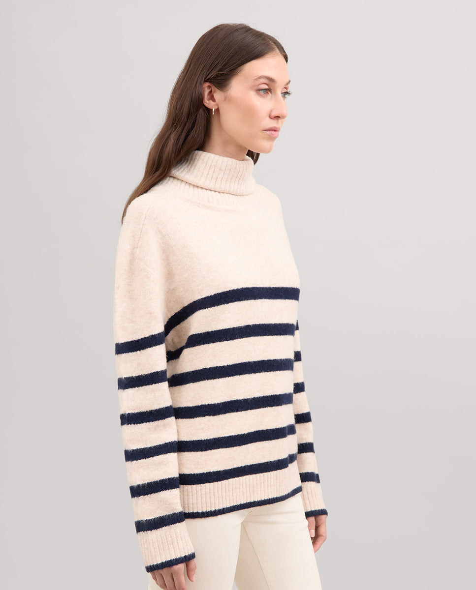 Jersey cuello alto rayas