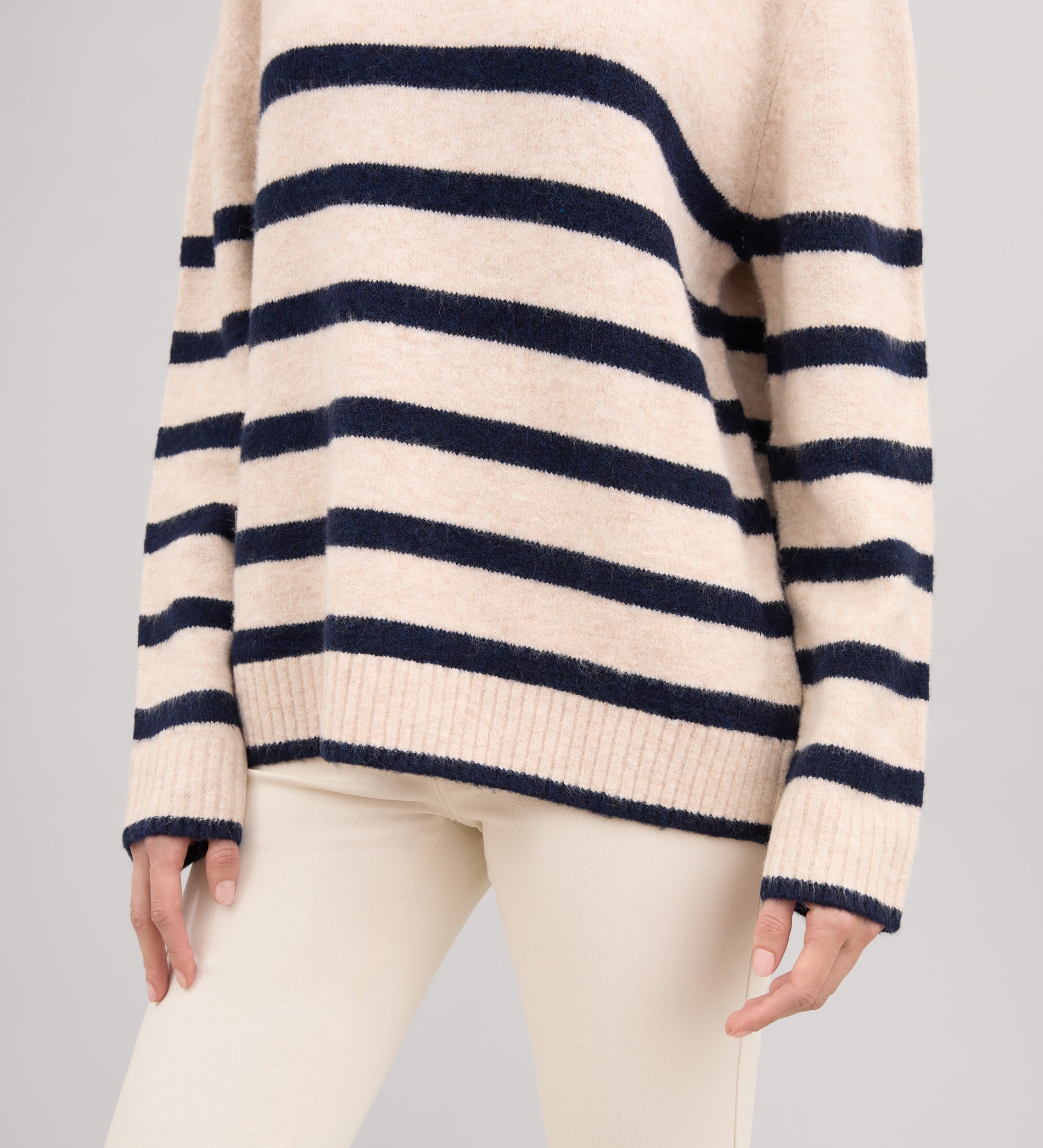 Jersey cuello alto rayas