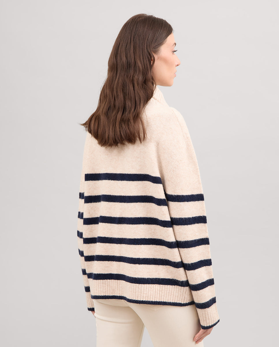 Jersey cuello alto rayas