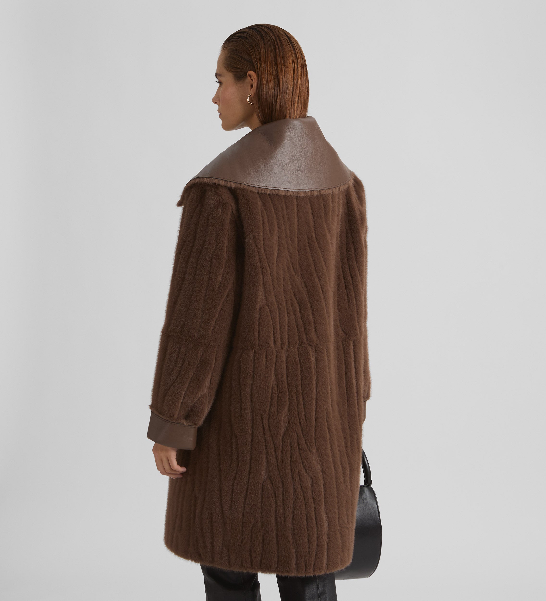 Reversible faux fur coat