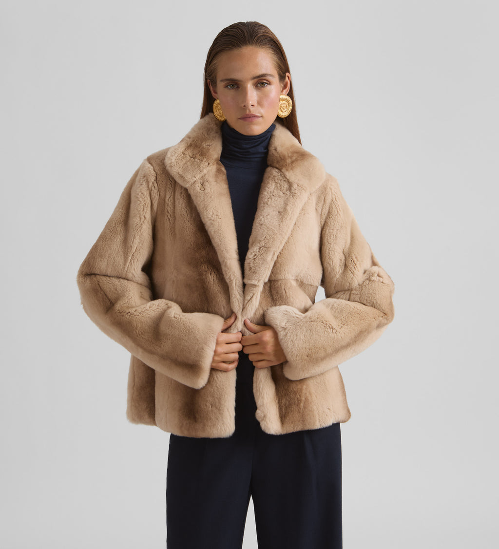 Abrigo Chamarra De Piel De Conejo Conejo Abrigo De Pelo Mujer