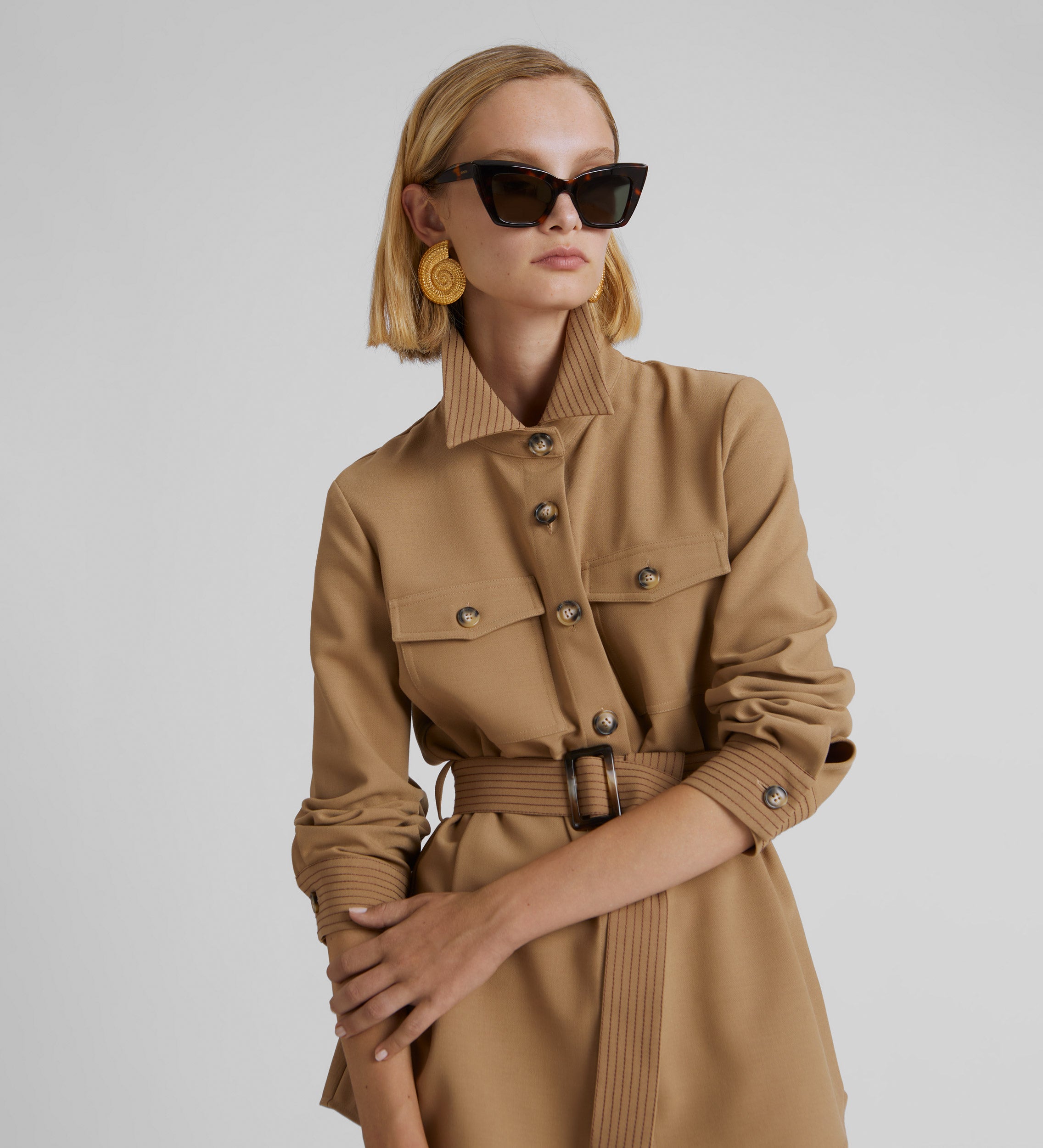 Belted overshirt