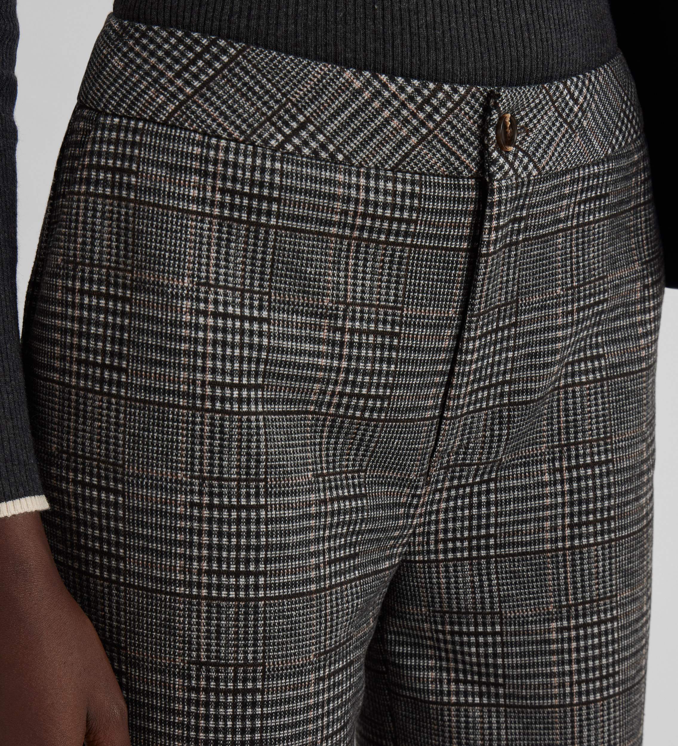 Wide-leg checked trousers