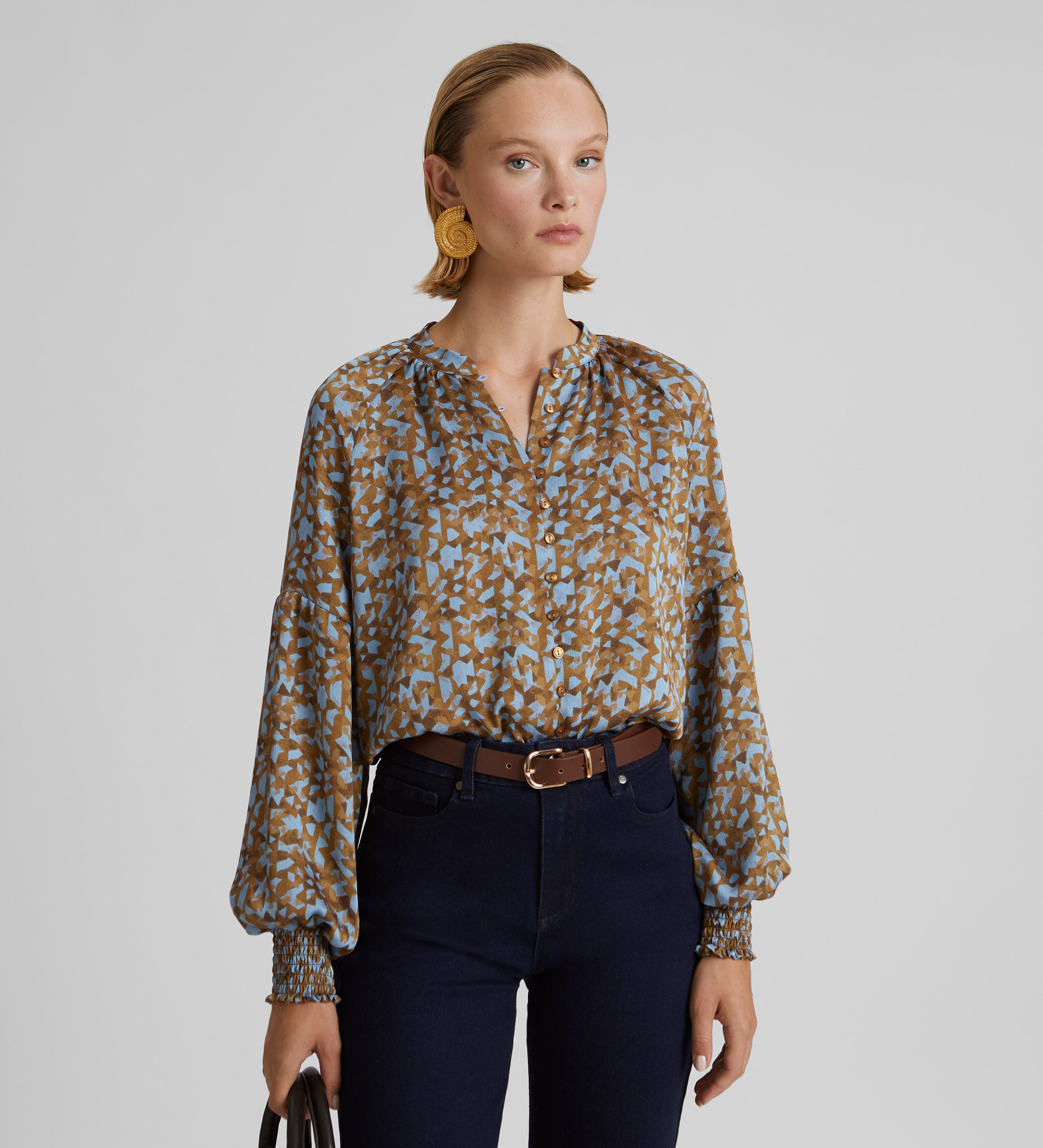 Satin printed blouse