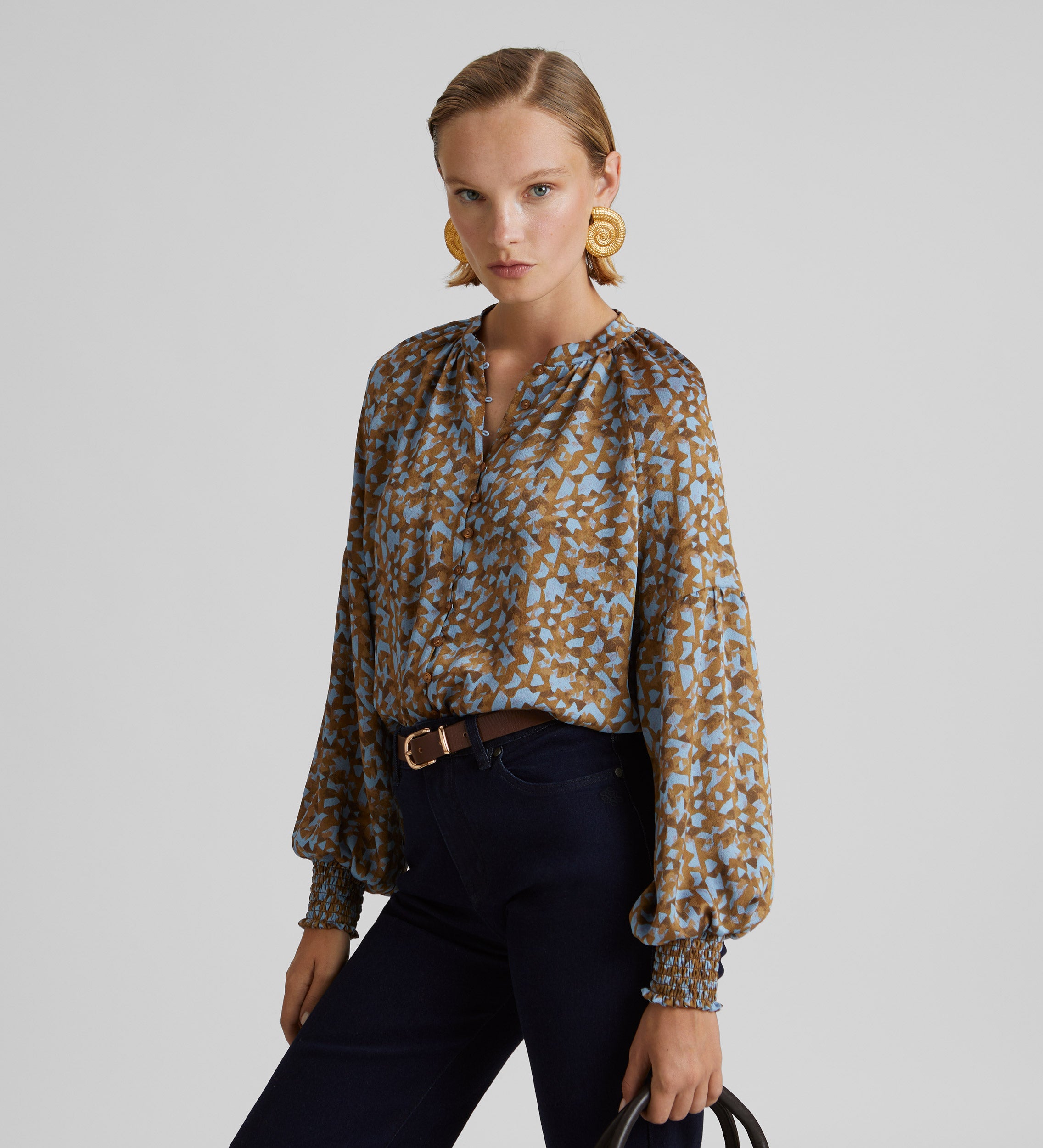 Satin printed blouse