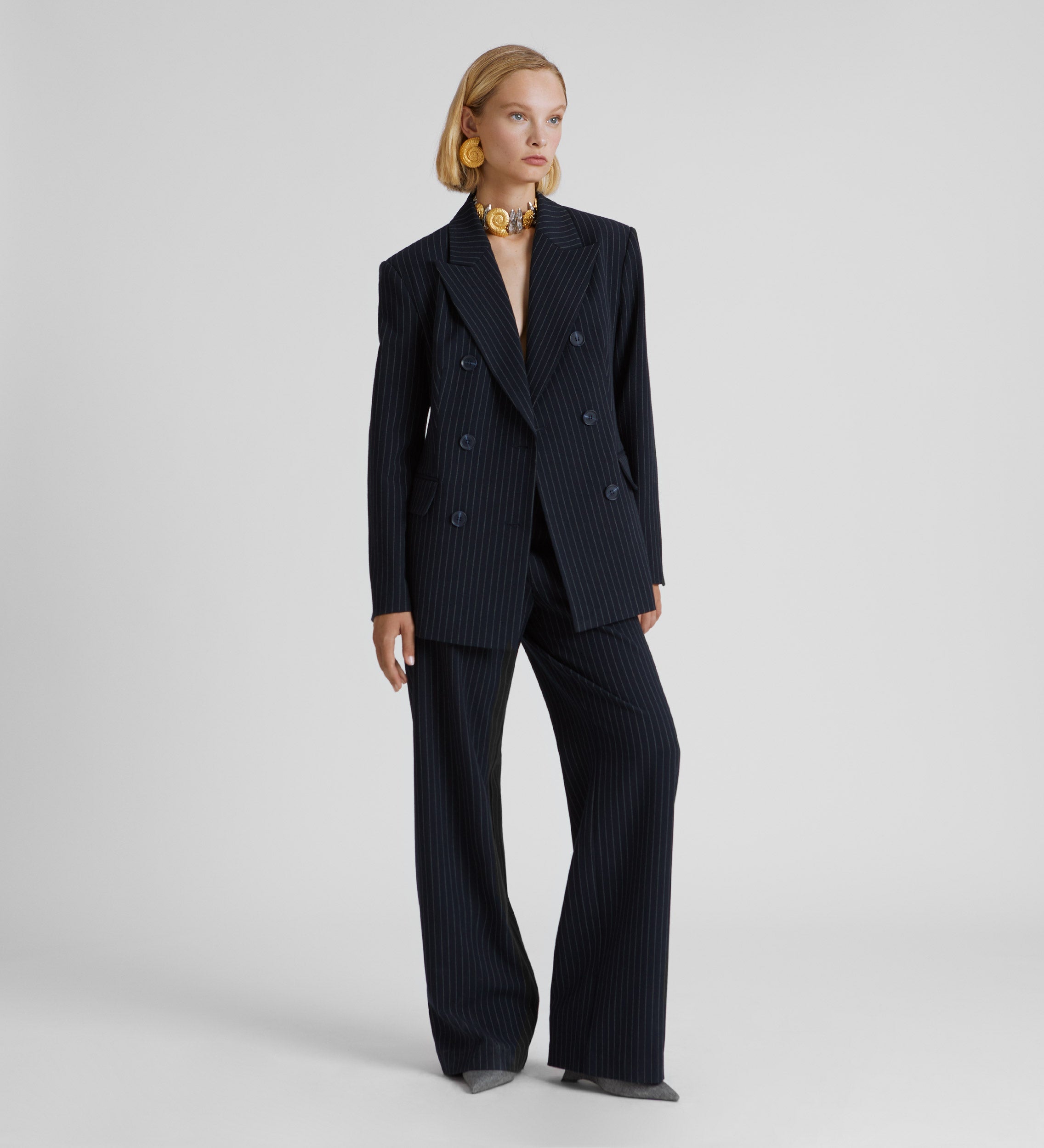 Pinstripe trousers