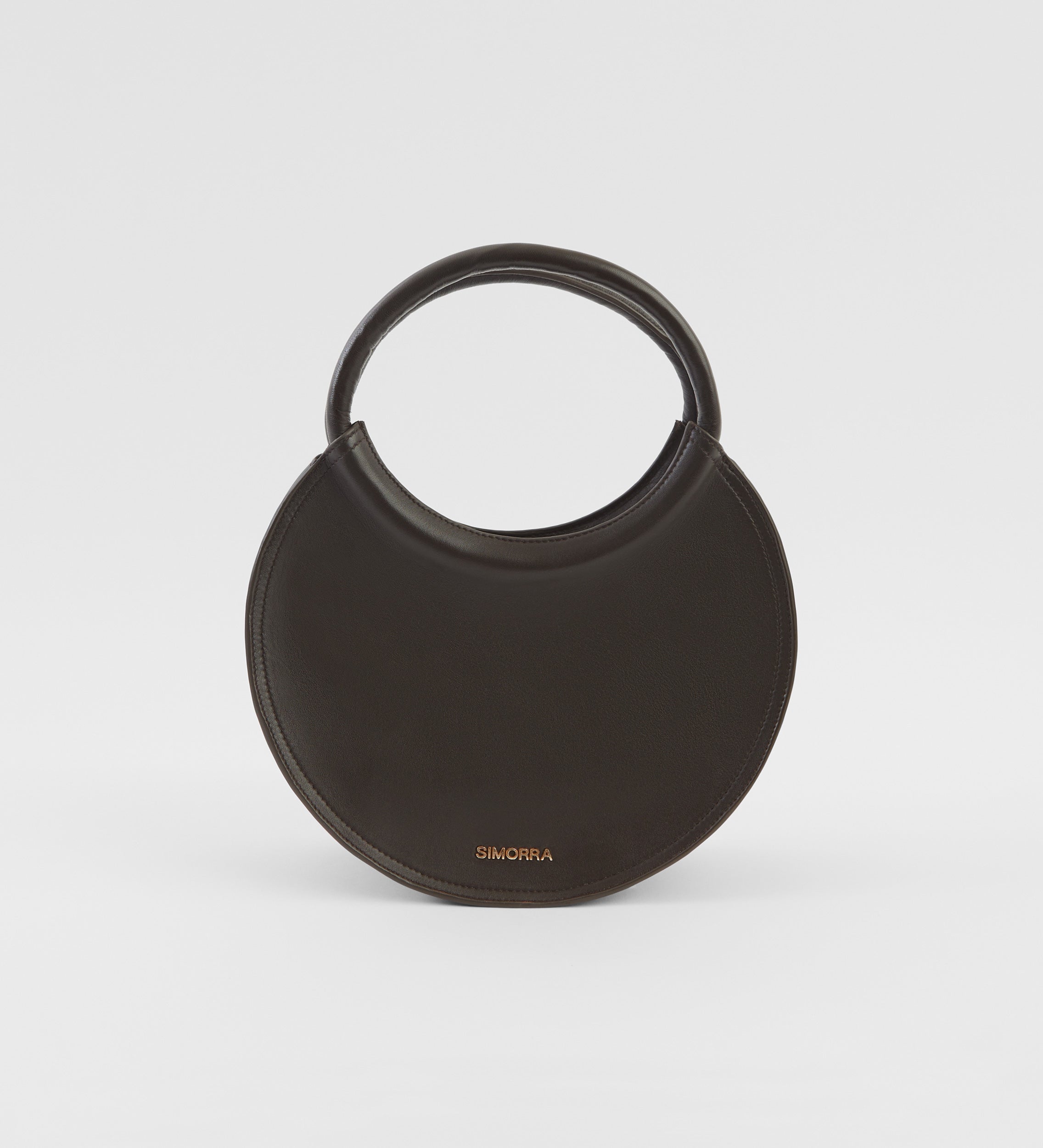 Circular leather bag