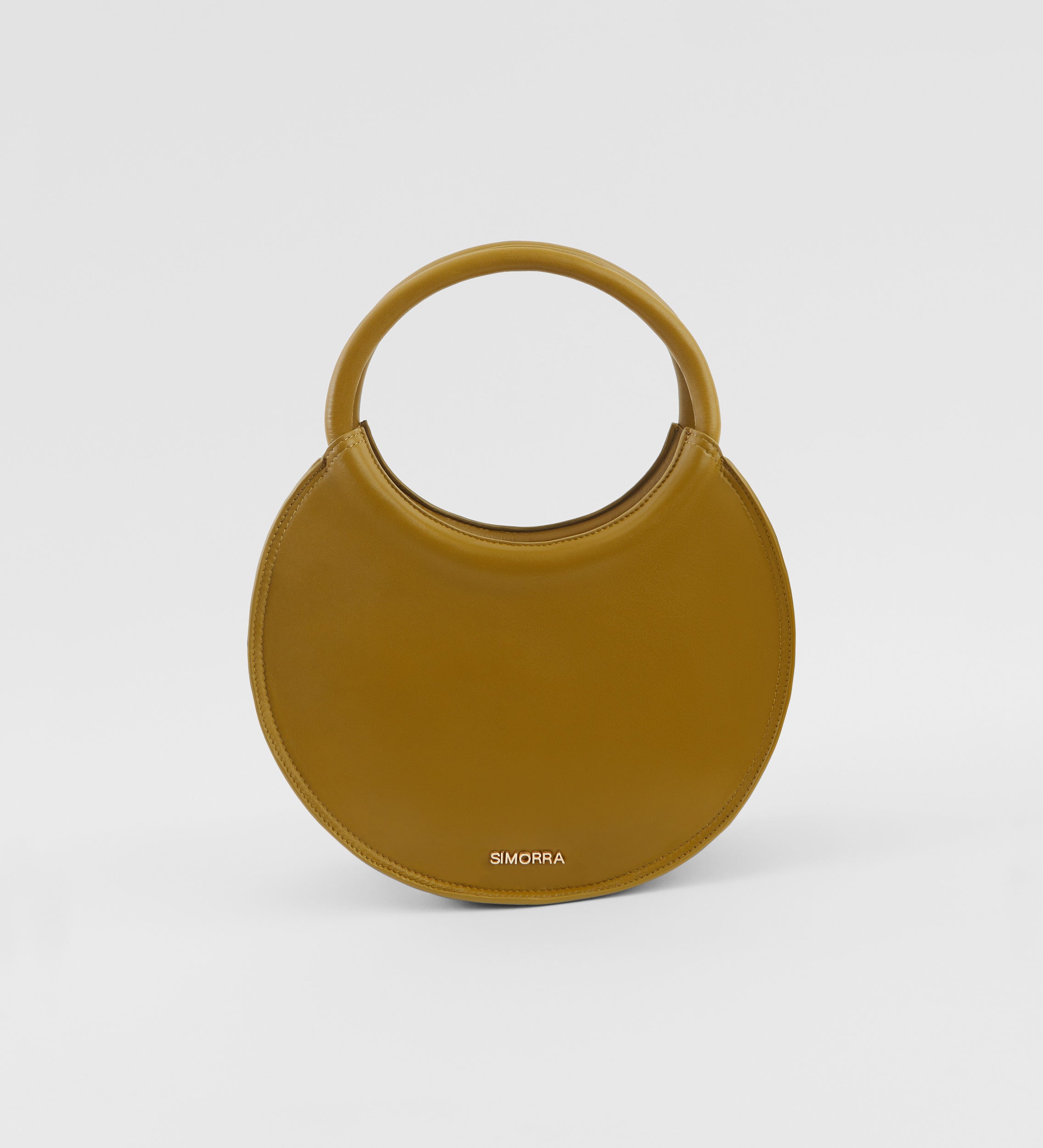 Circular leather bag