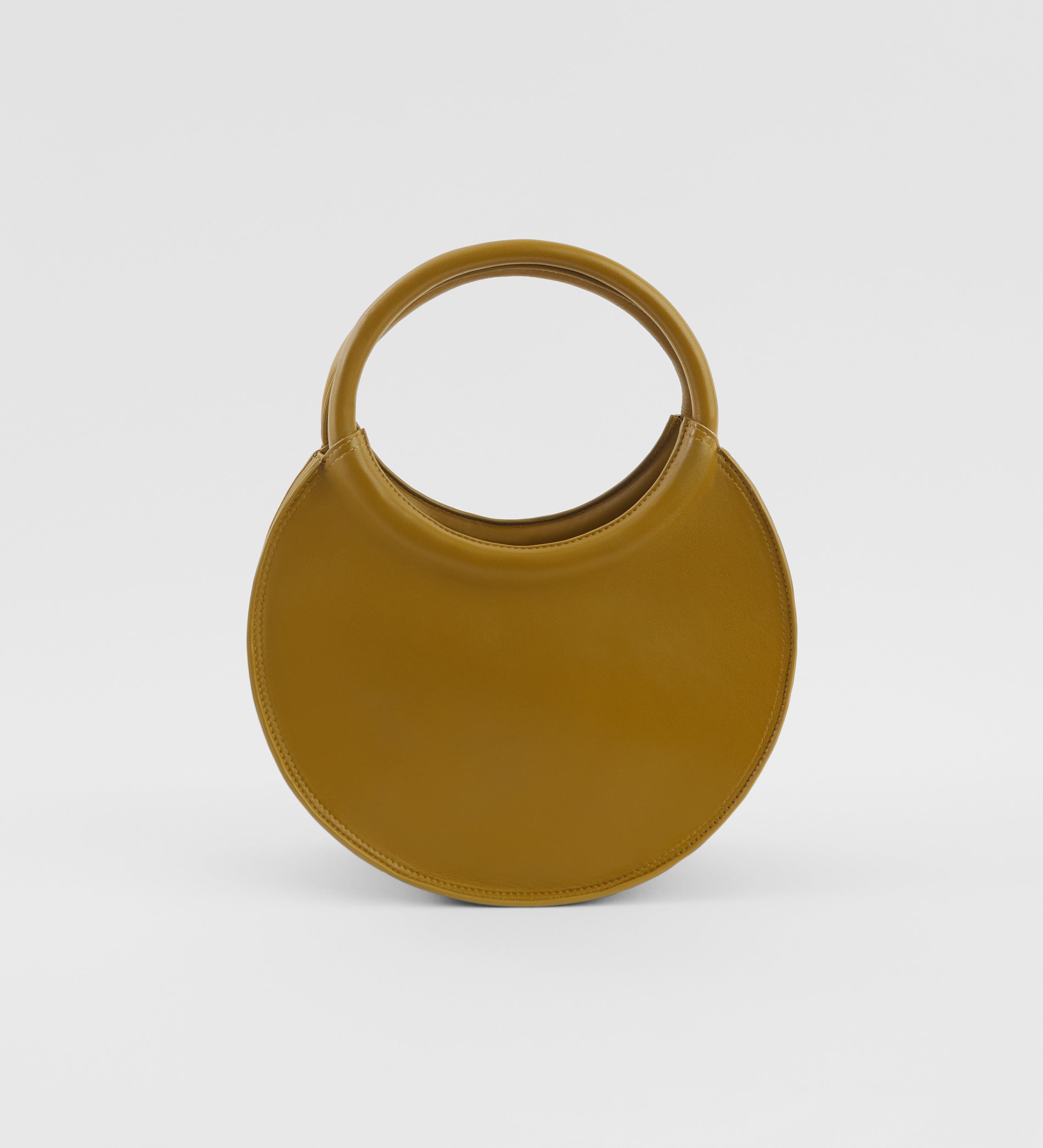 Circular leather bag