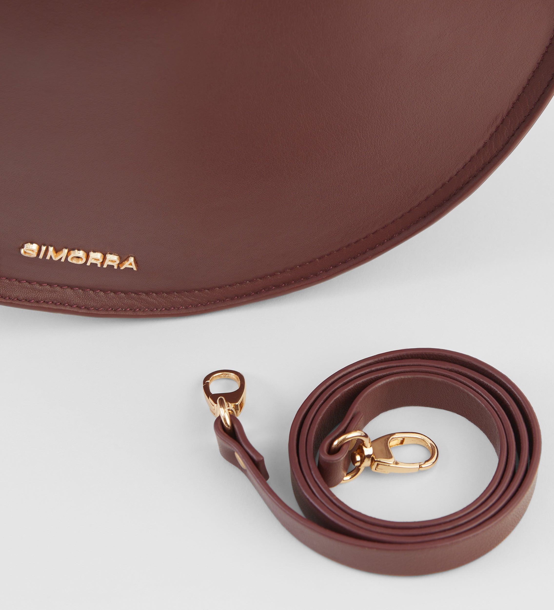 Circular leather bag