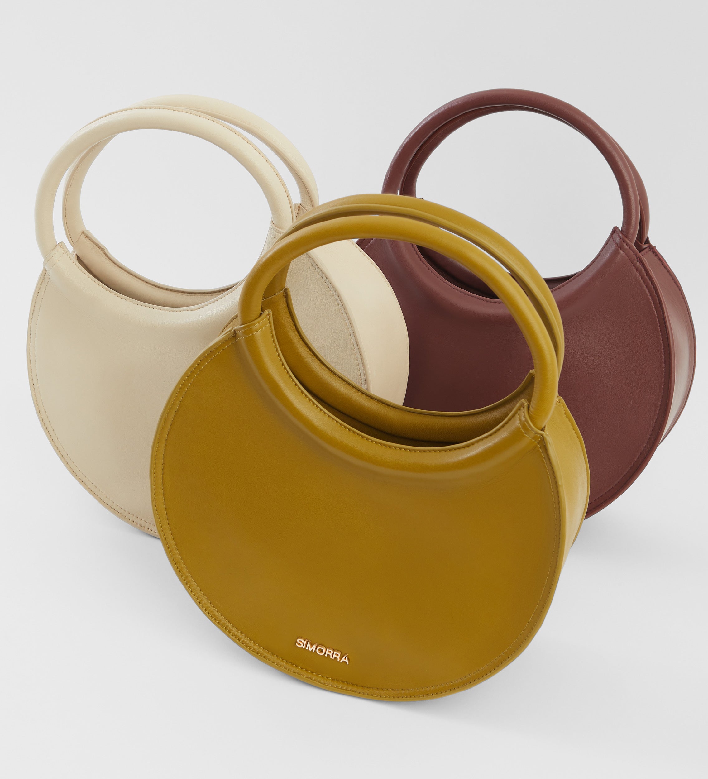 Circular leather bag