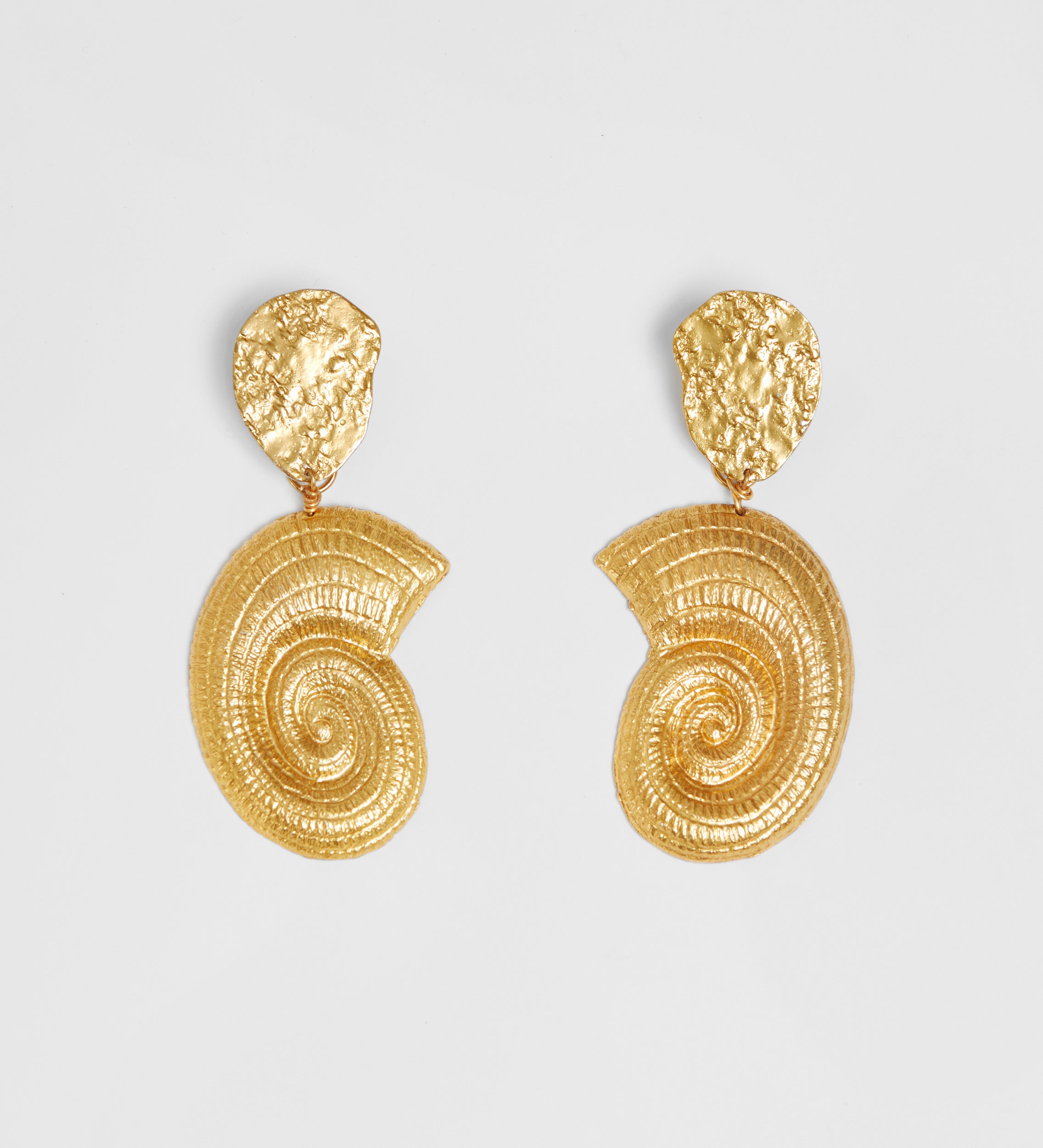 Boucle d'oreille texture et ammonite