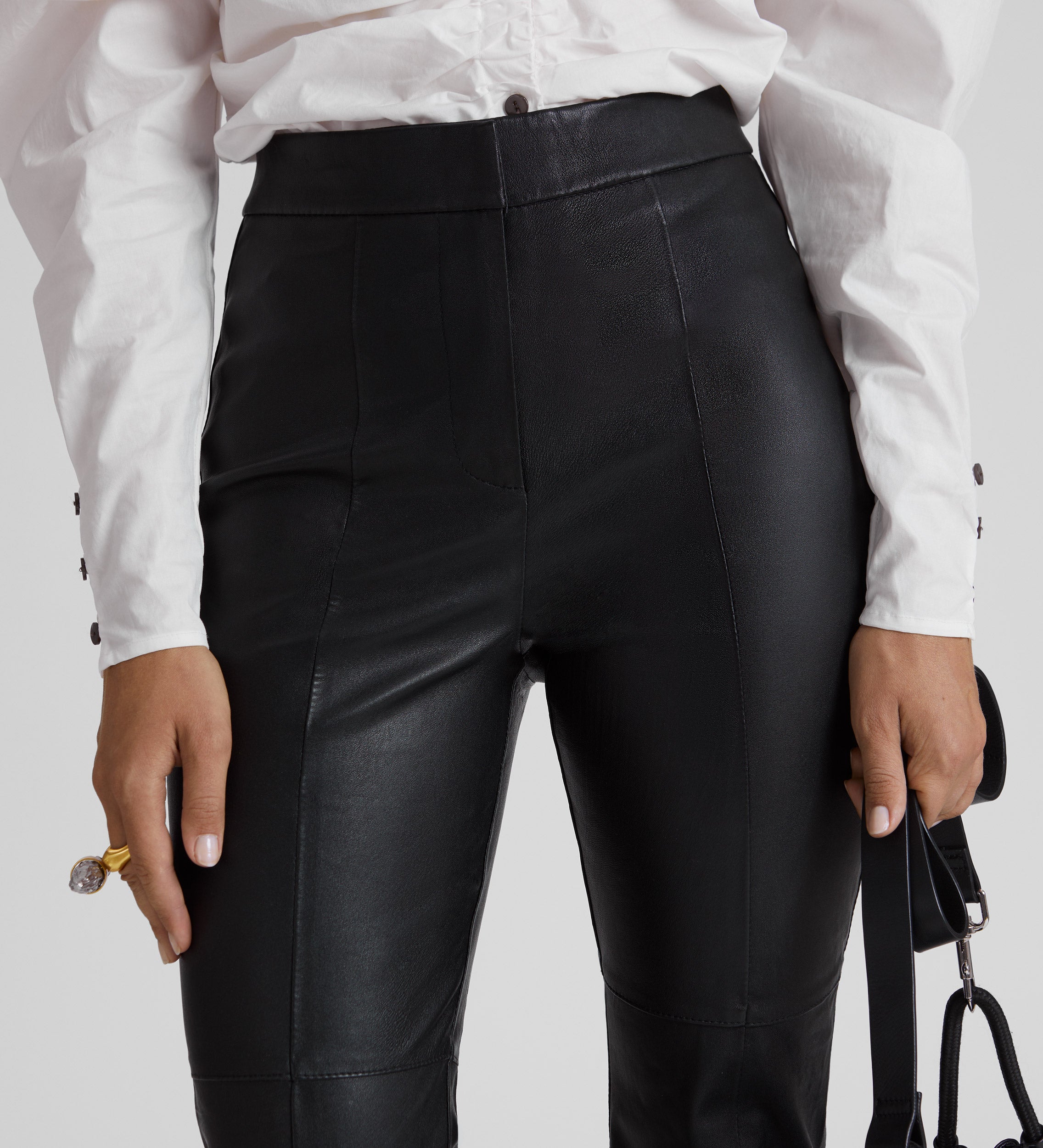 Flared napa trousers