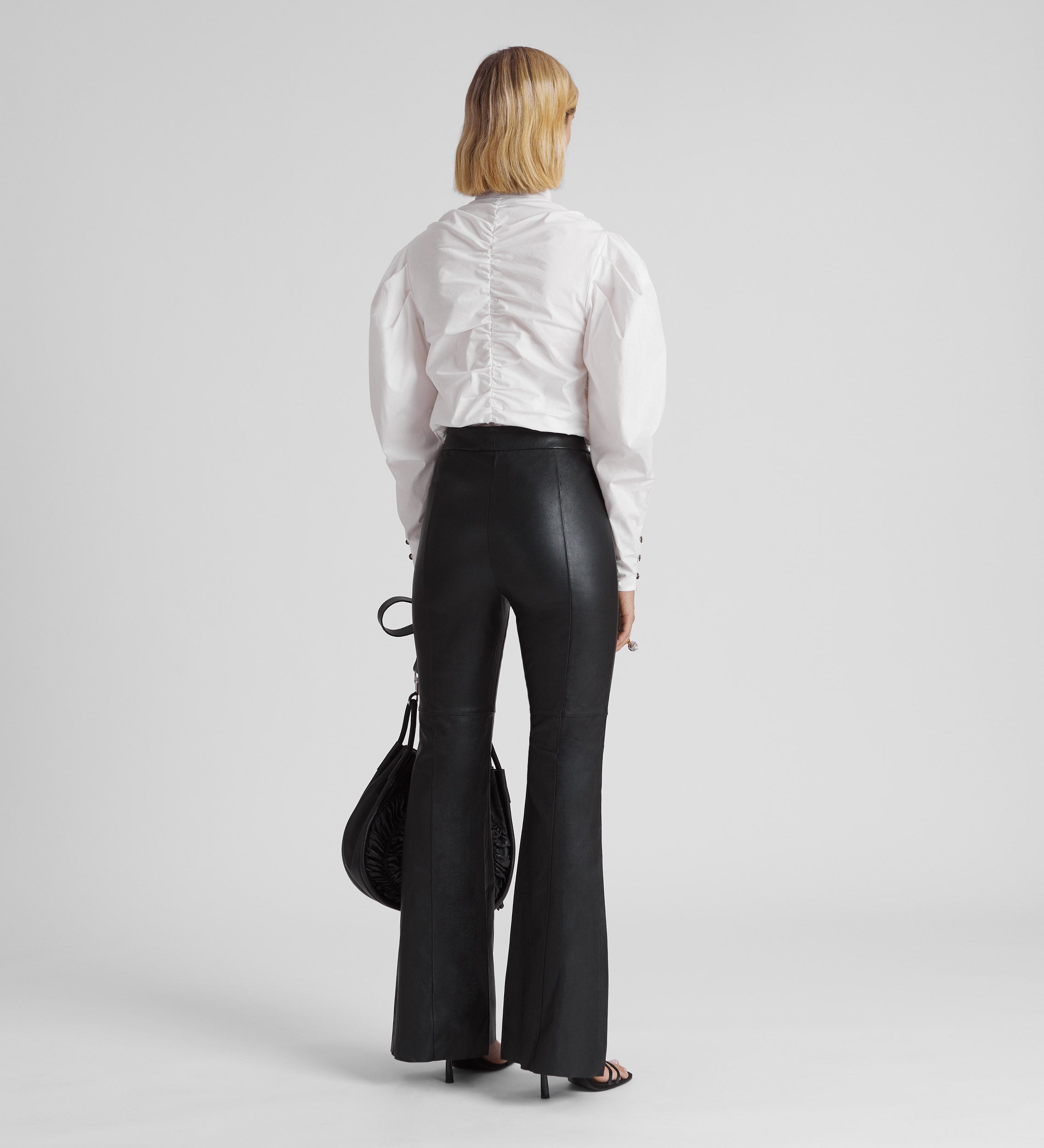 Flared napa trousers