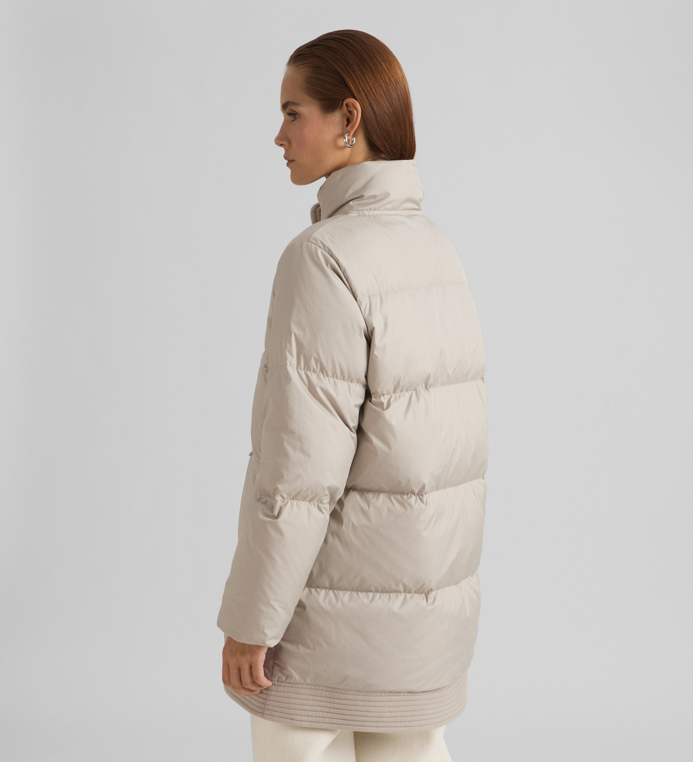 Long parka with stitching