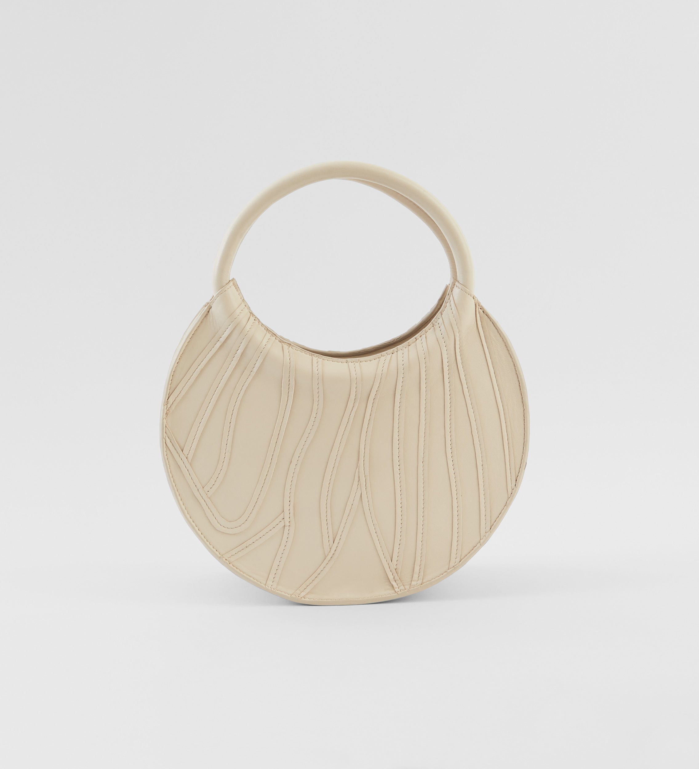 Circular leather bag