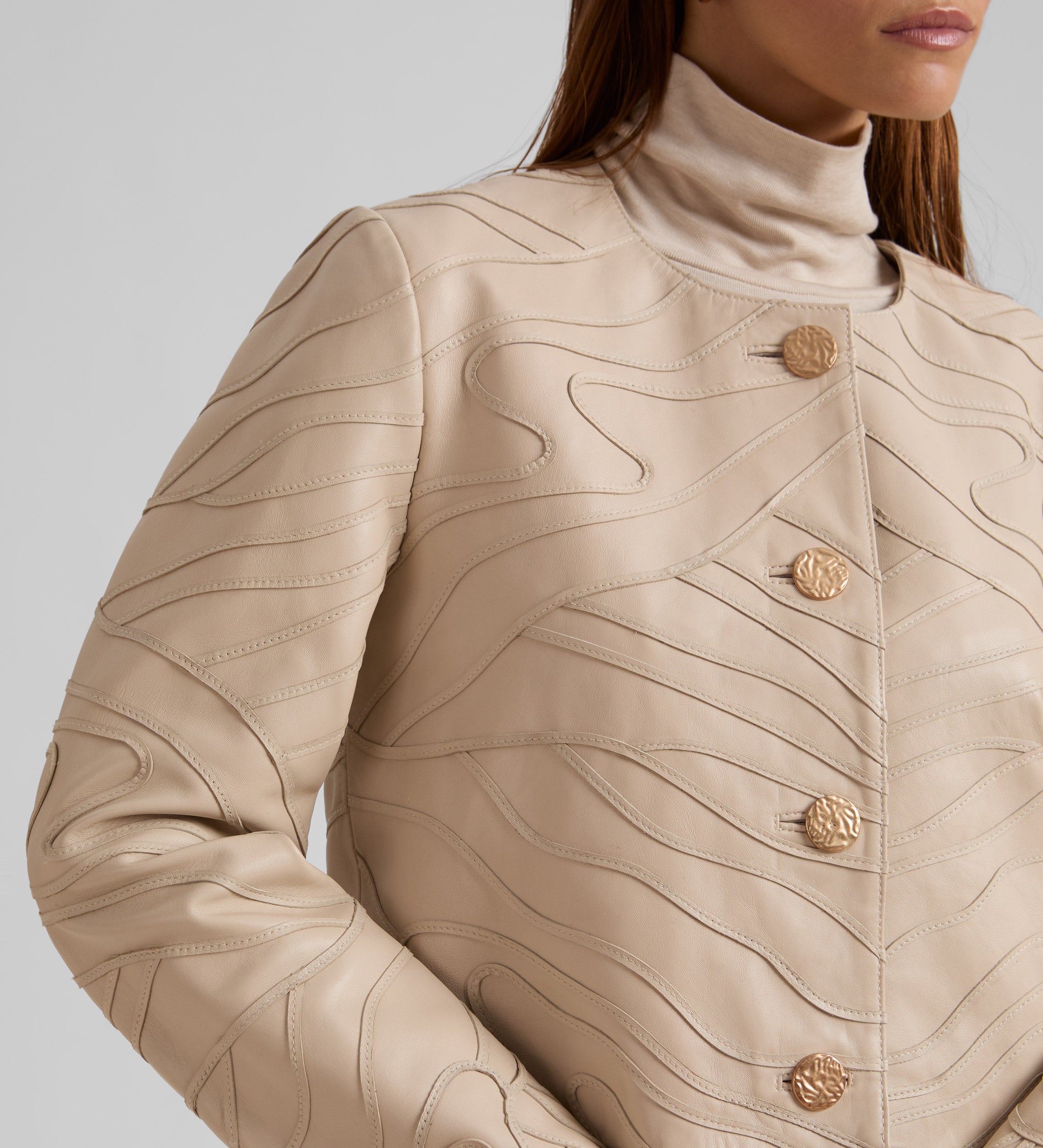 Napa jacket with box neckline