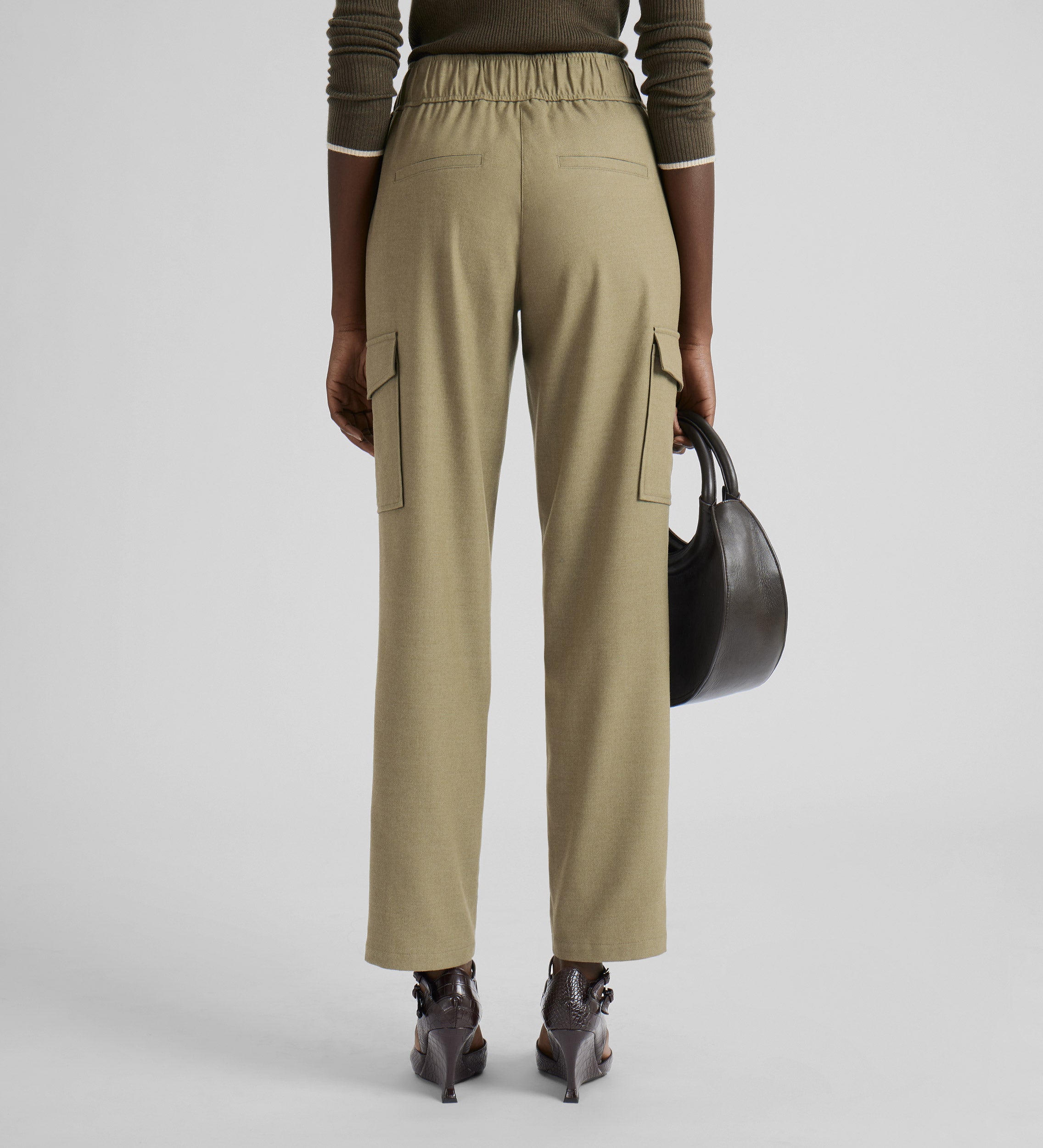 Suede cargo trousers