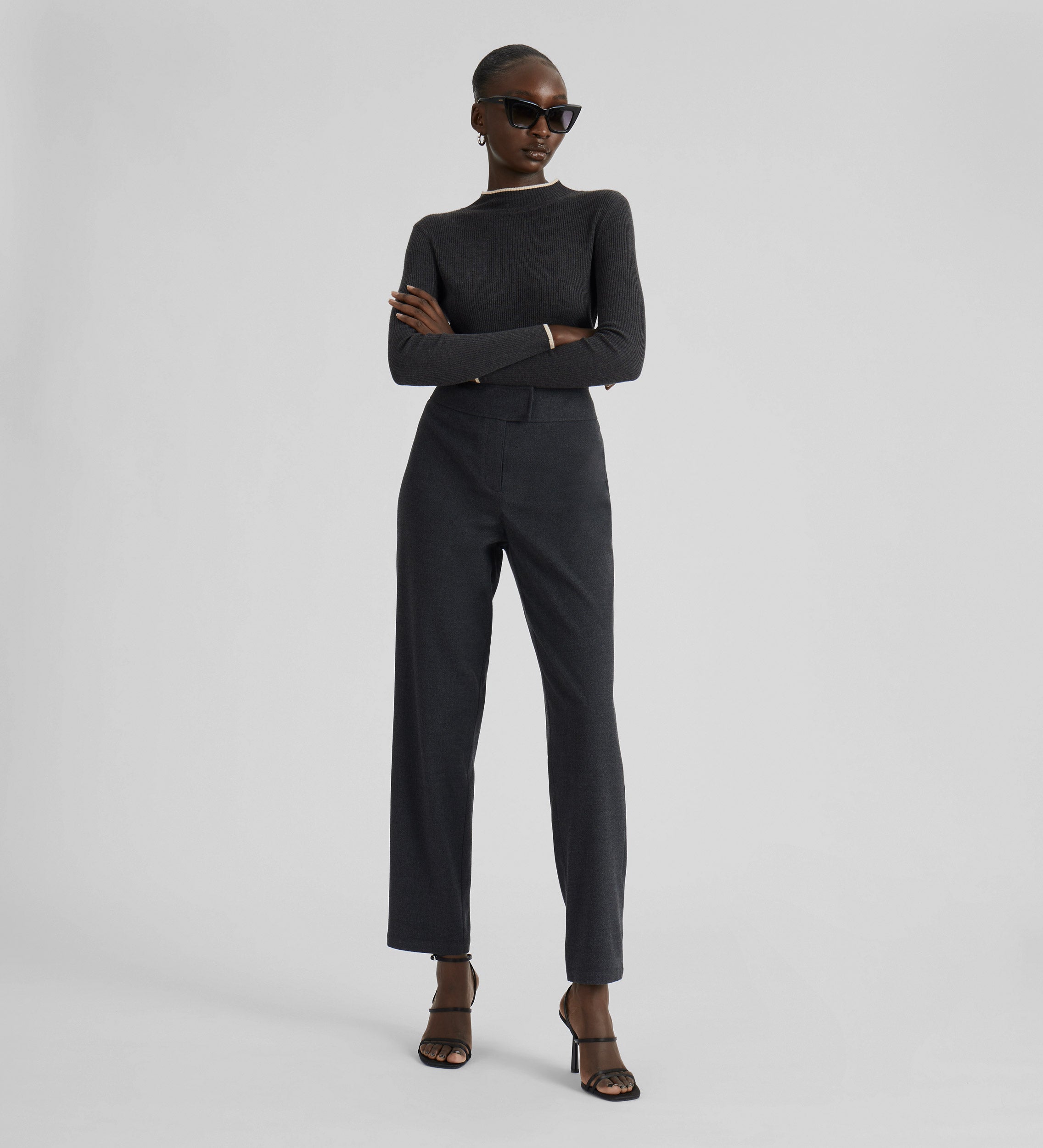 Wide waistband trousers