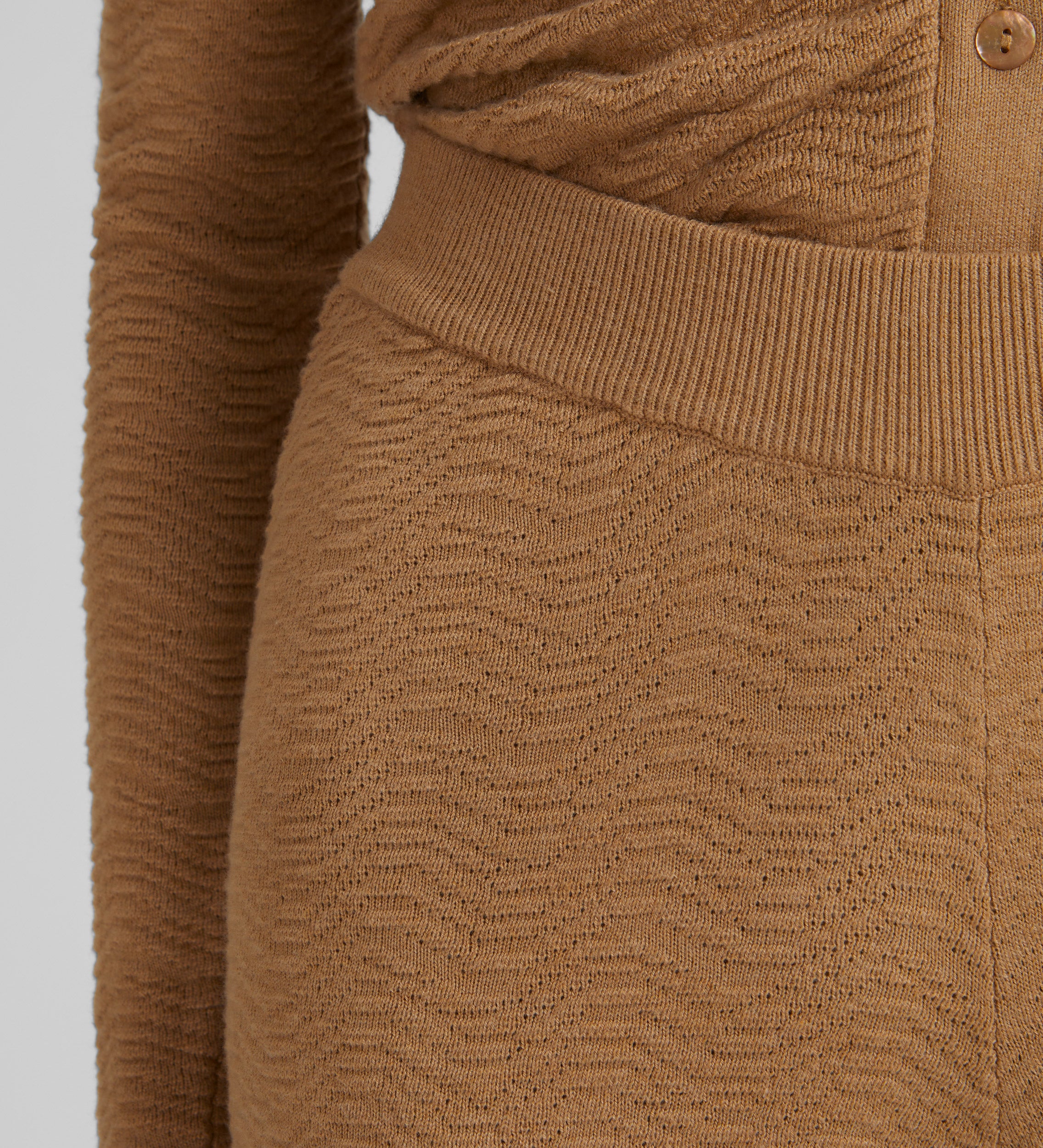 Textured knit trousers