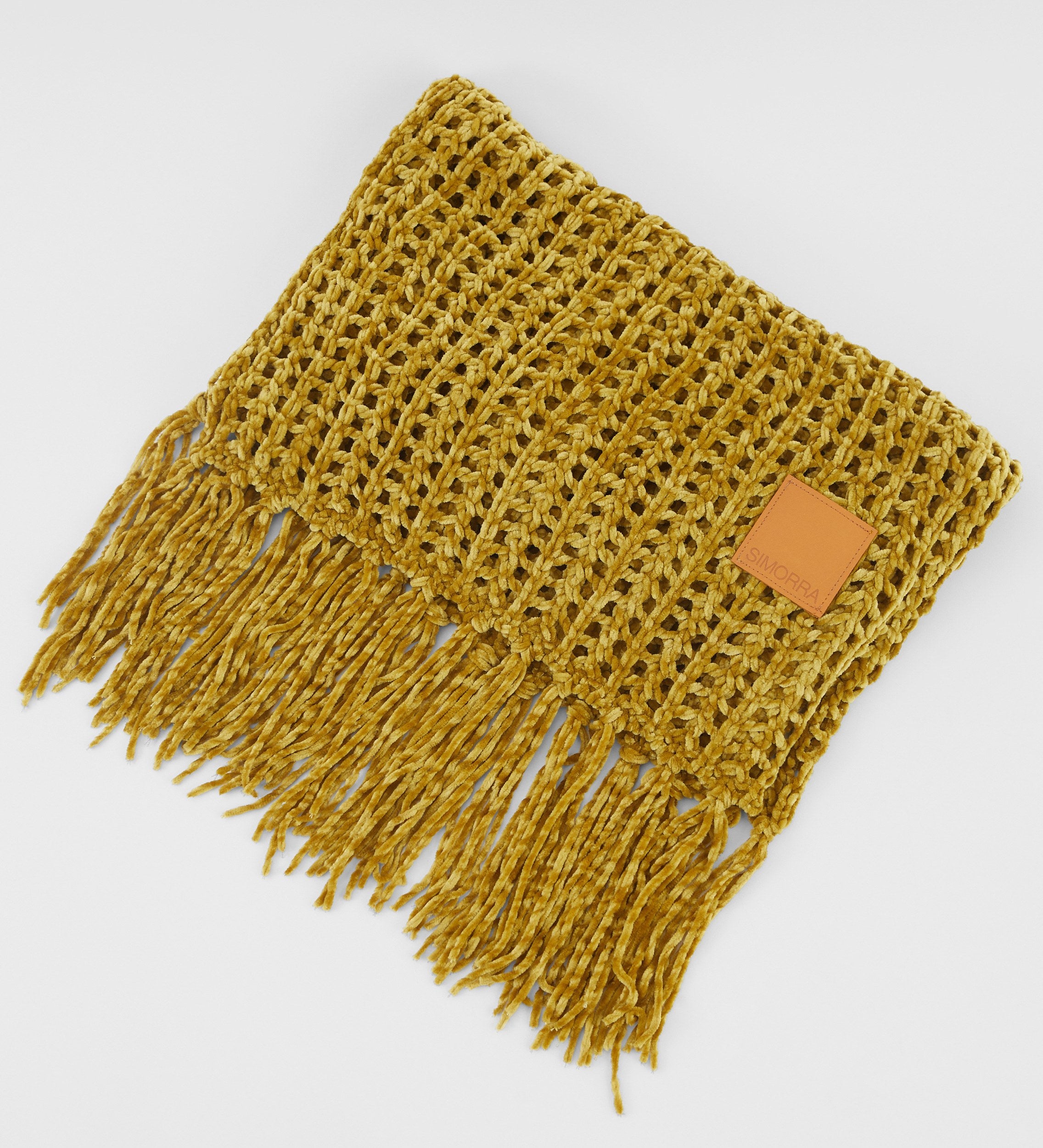 Chenille fringe scarf